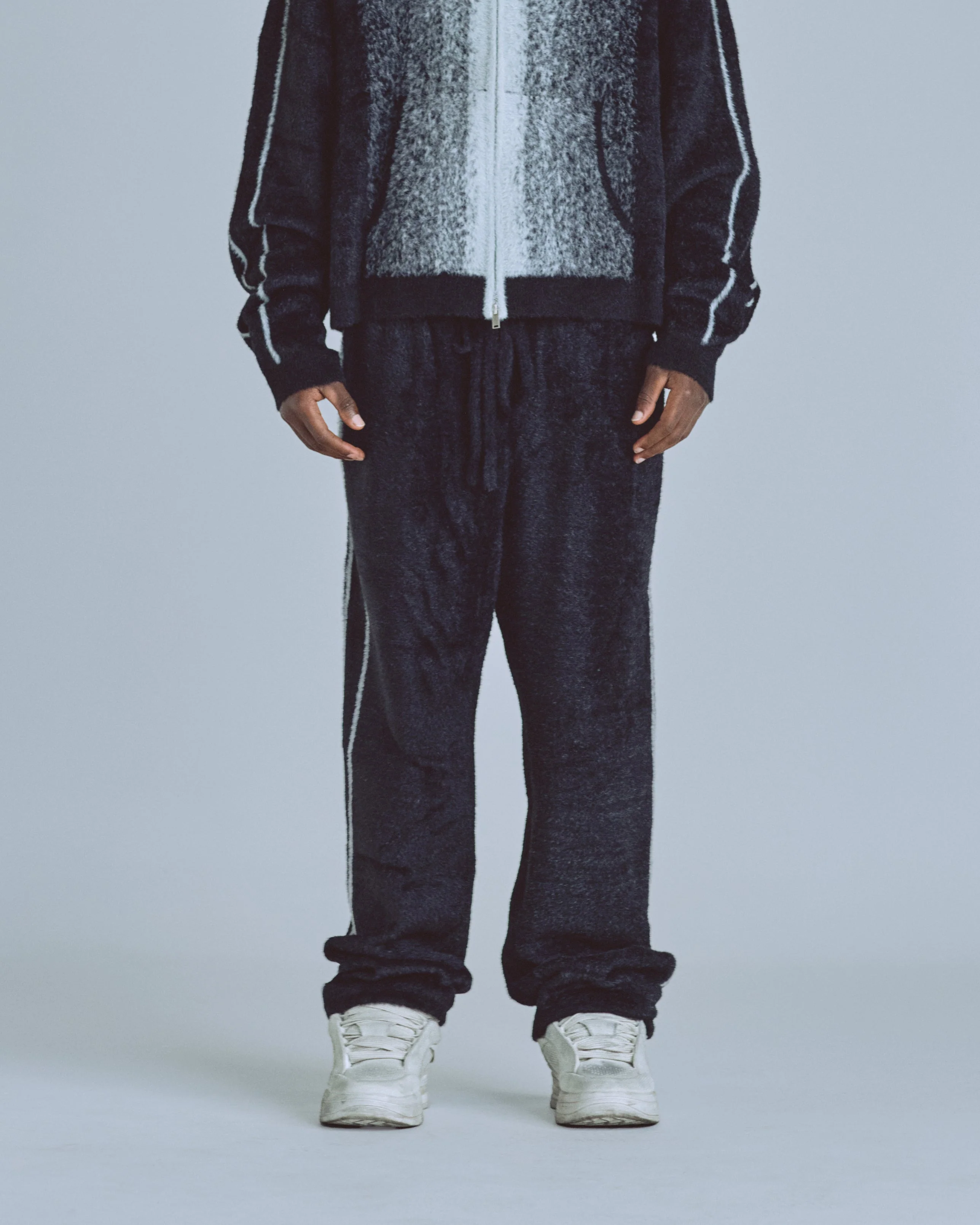 Basics Knit Pants Bone/Black - Image 5