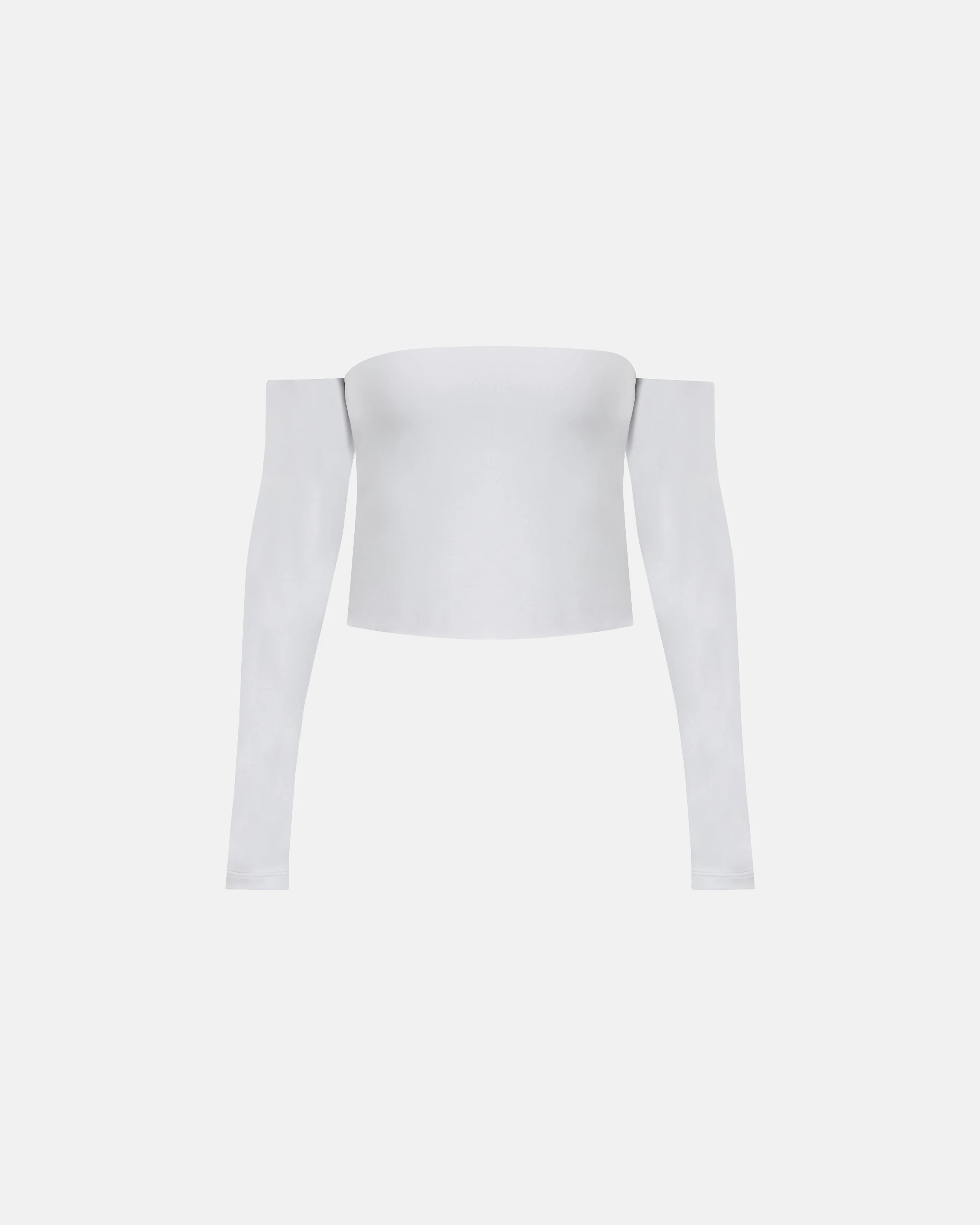 Basics Off Shoulder Long Sleeve Top White