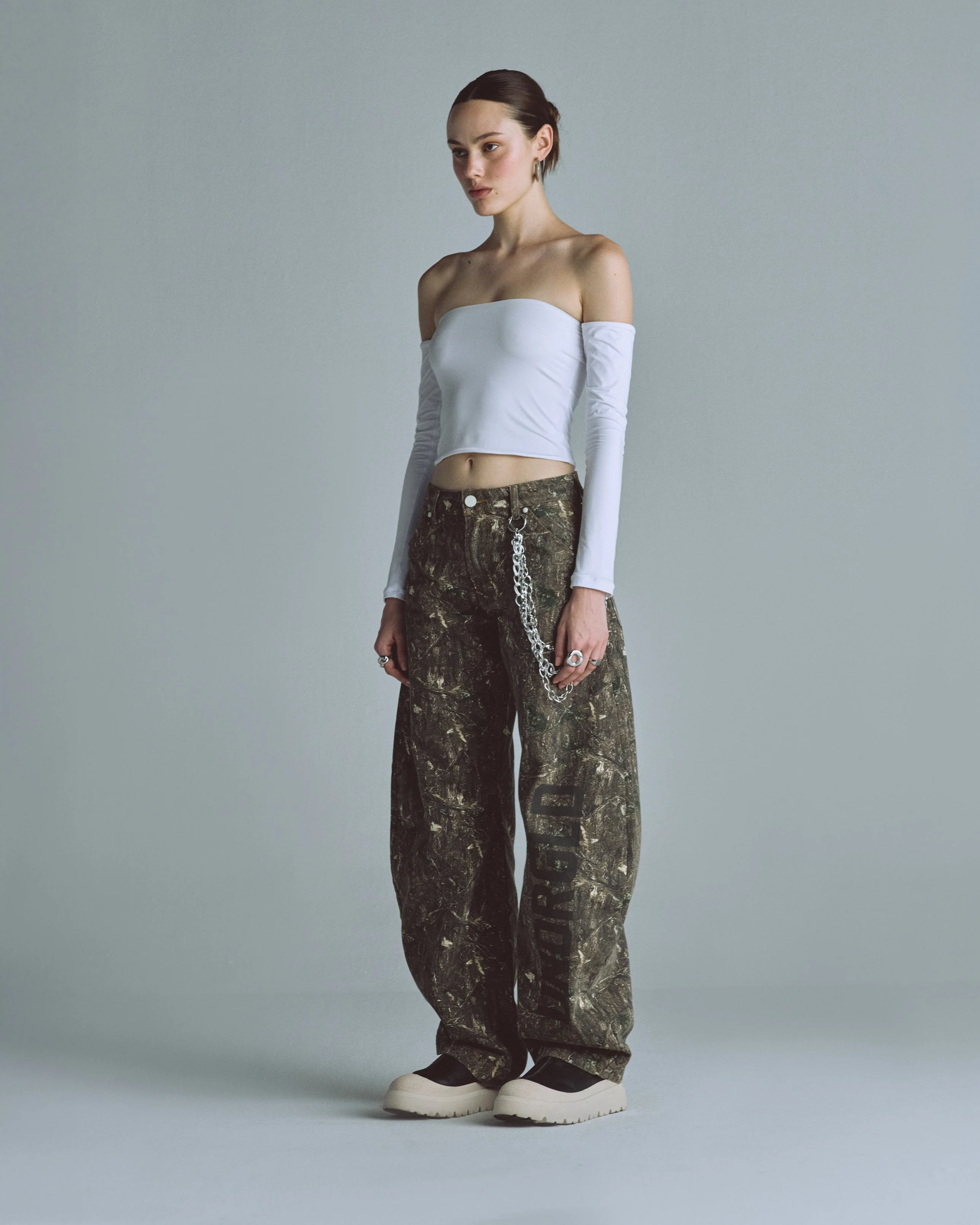 Basics Off Shoulder Long Sleeve Top White - Image 4