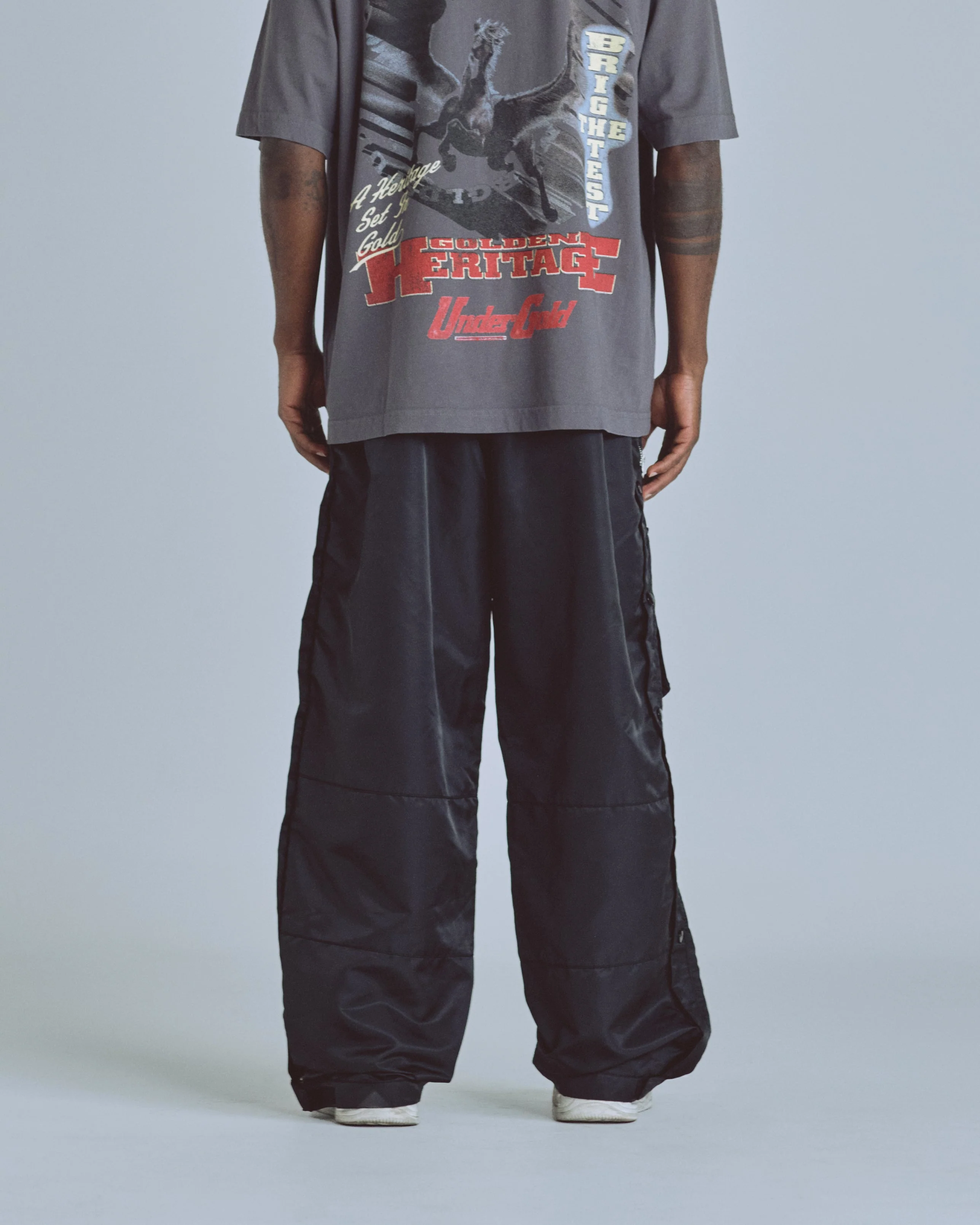 Basics Side Buttons Cargo Pants Black - Image 7