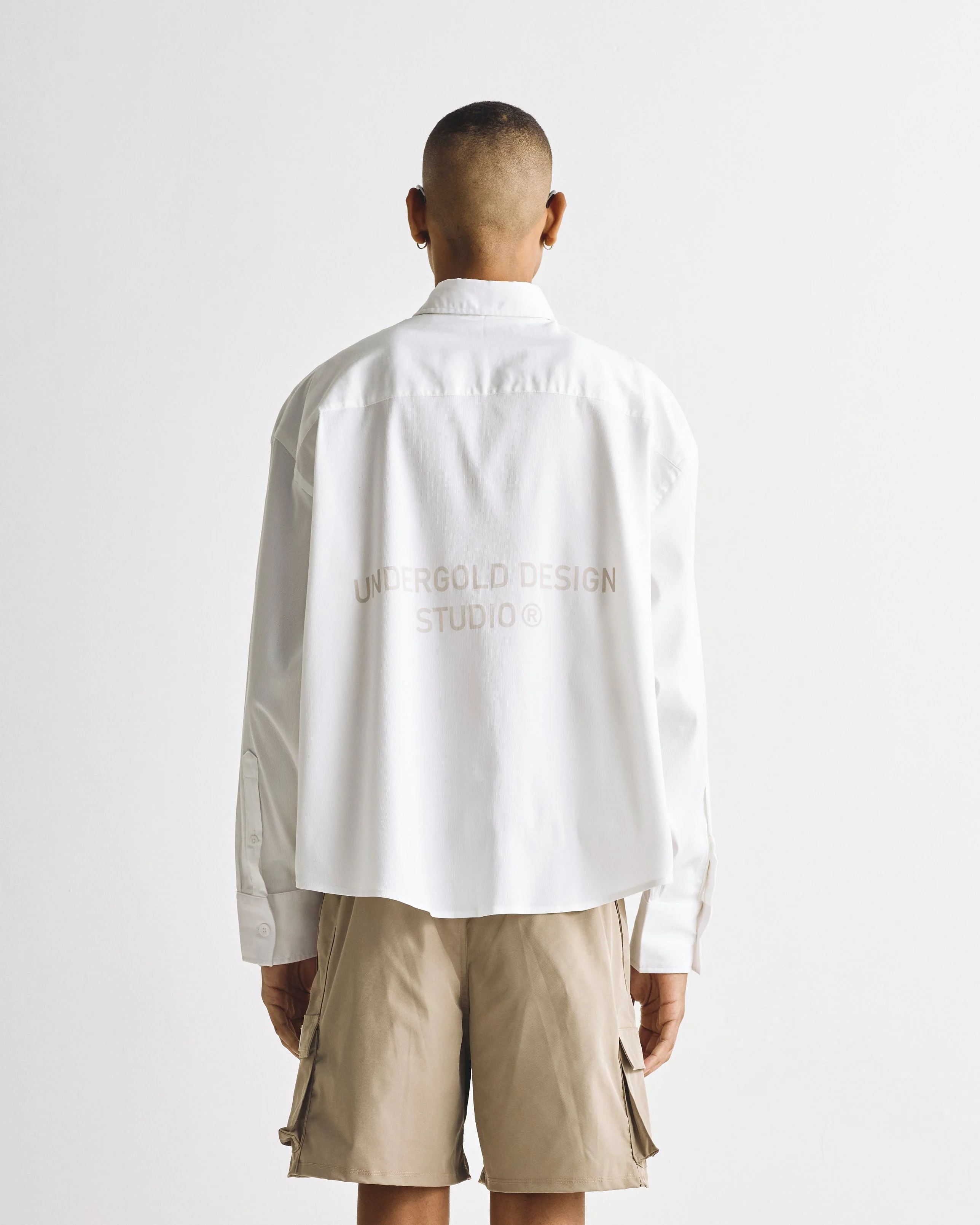 Basics Undergold Design Studio Long Sleeve Boxy Shirt Bone - Image 7