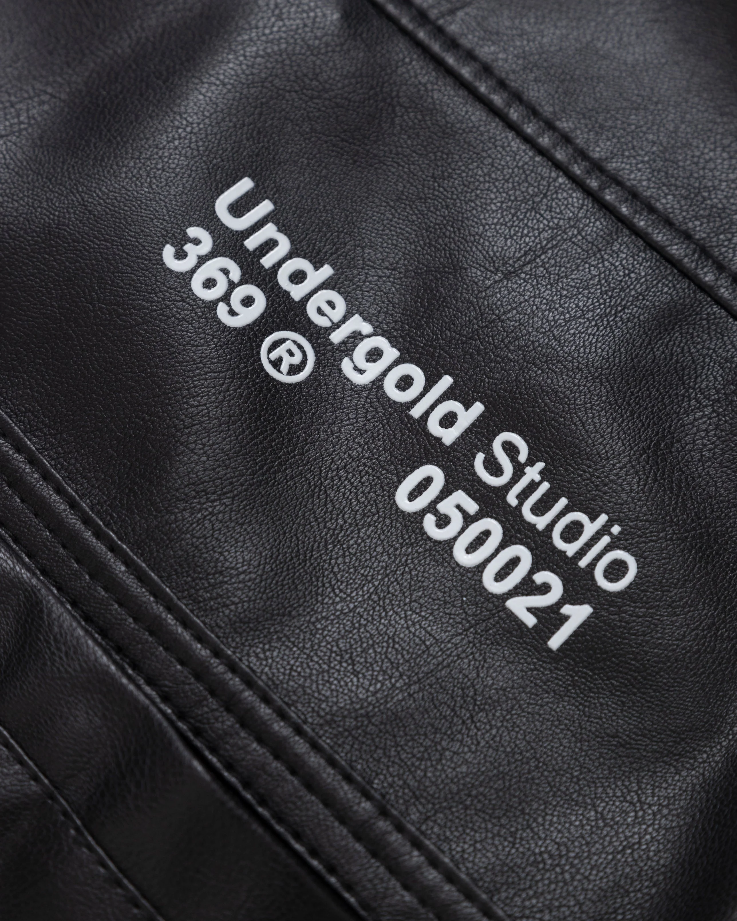 Basics Undergold Studio Leather Boxy Fit Jacket Black - Image 6