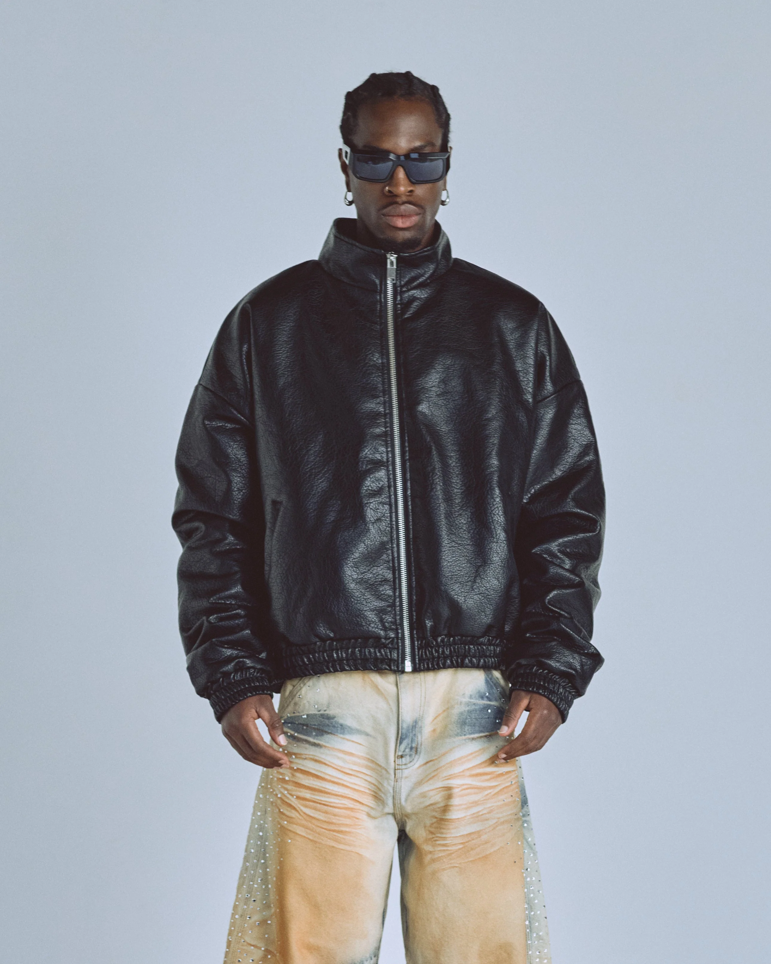 Basics UNDGLD Elastic-hem Bomber Jacket Black - Image 8