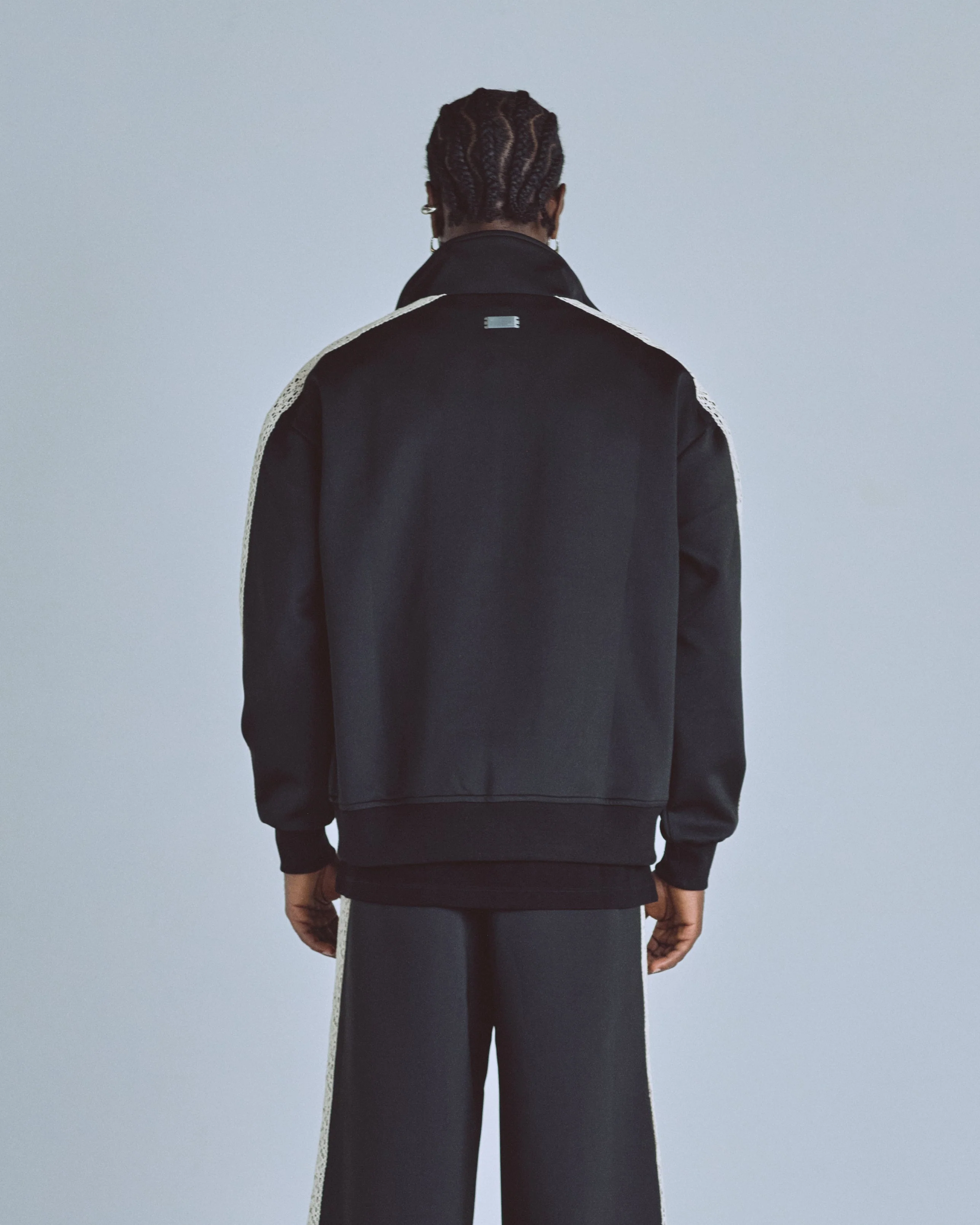 Basics Undgld Lace-panel Track Jacket Black - Image 7