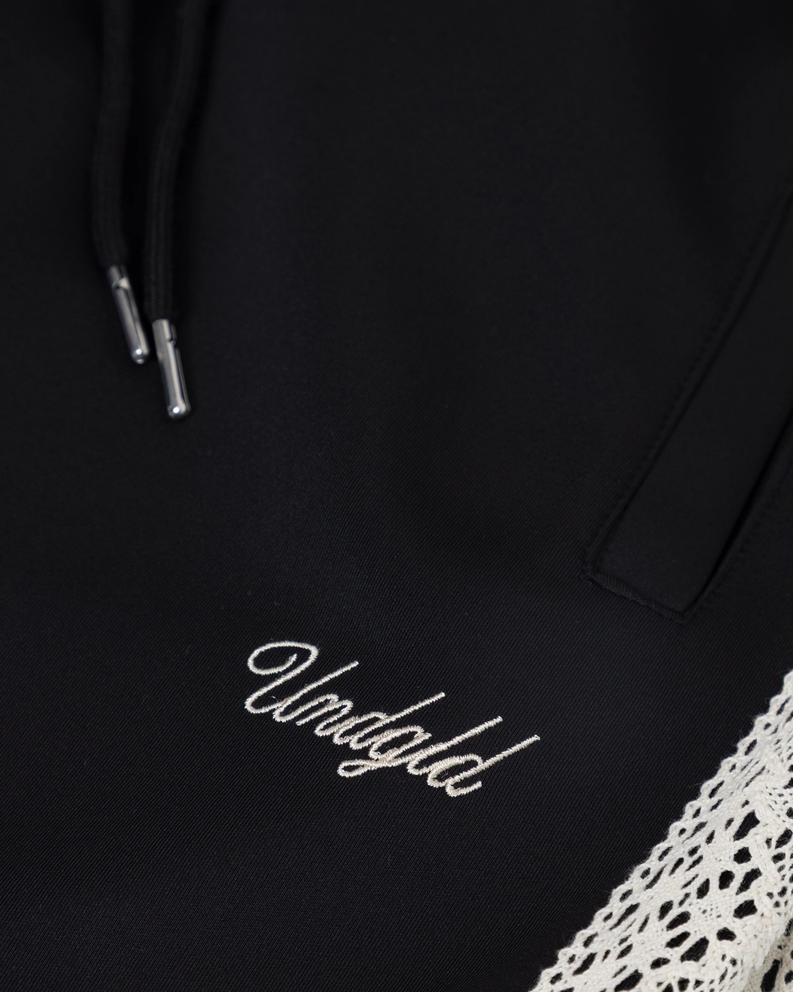 Basics Undgld Lace-panel Track Pants Black - Image 4