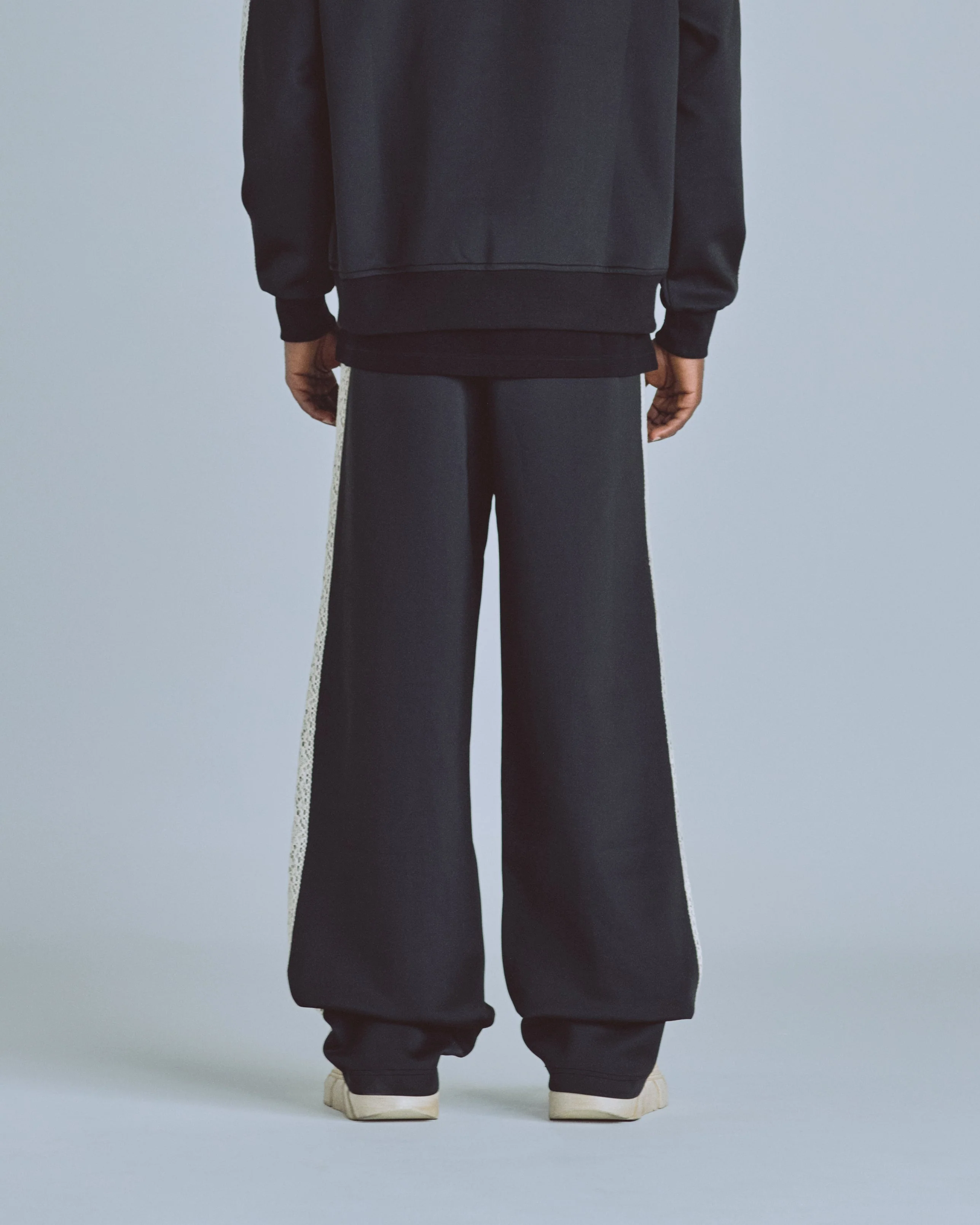 Basics Undgld Lace-panel Track Pants Black - Image 7
