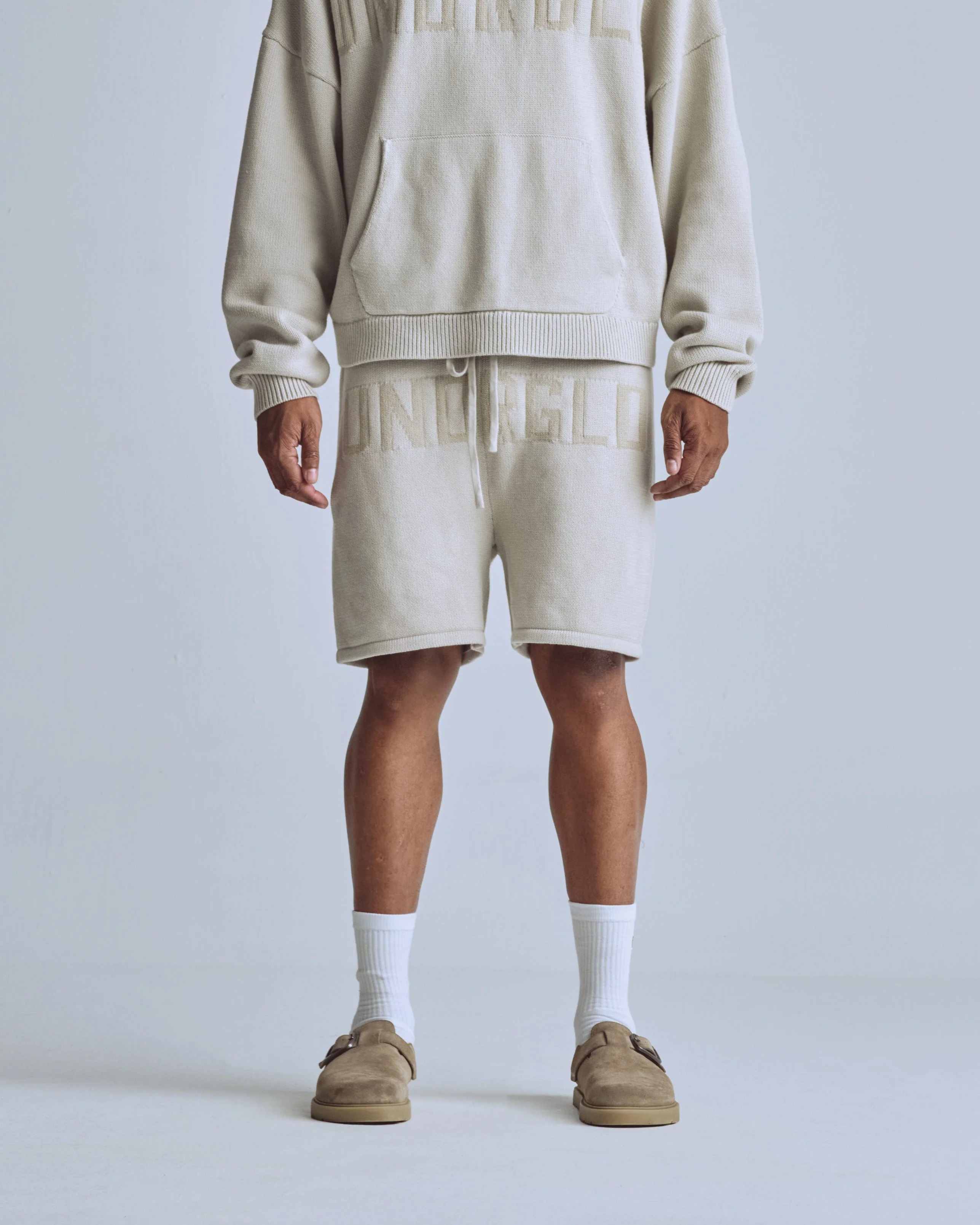 Basics UNDRGLD Knitted Shorts Cream - Image 2