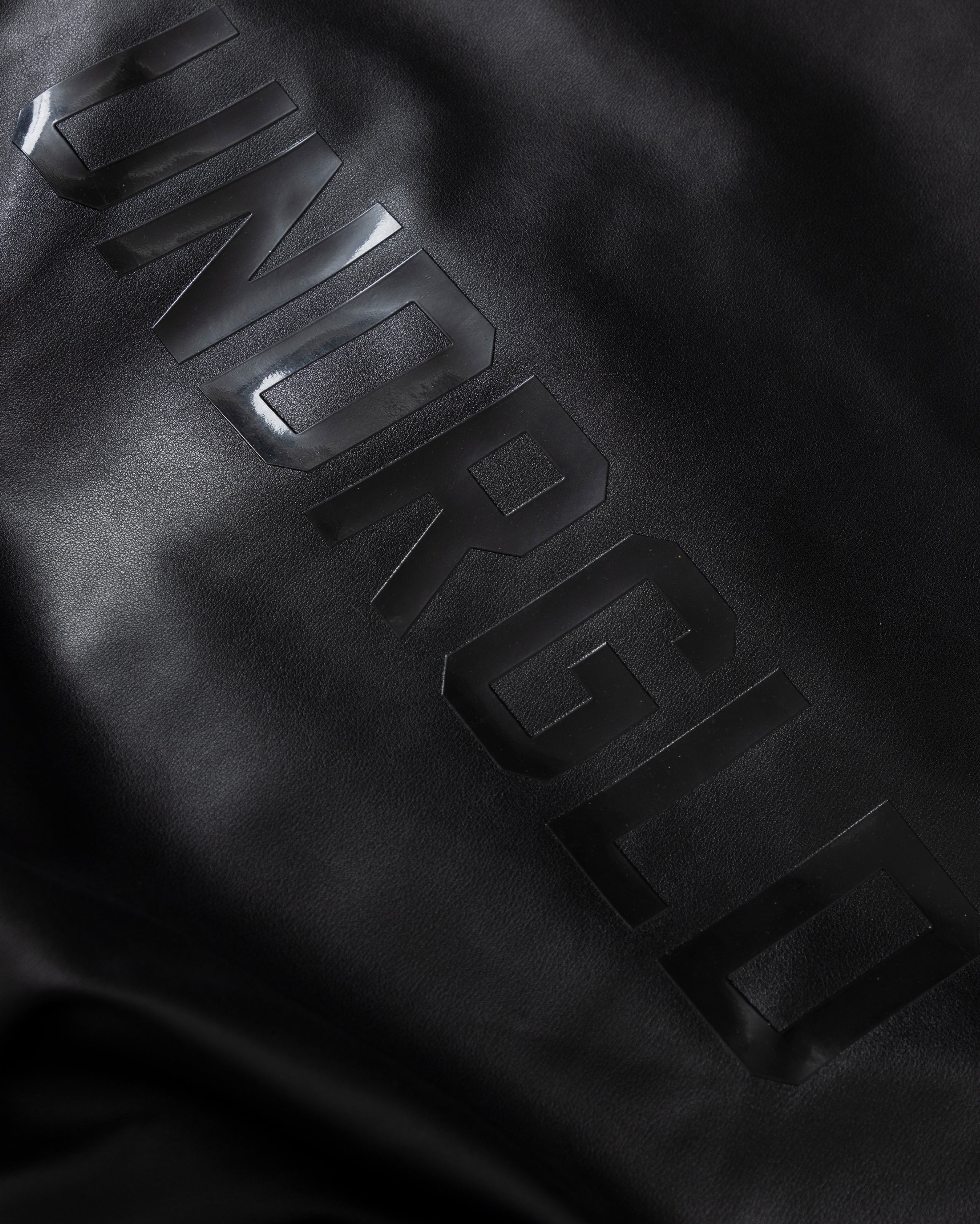Basics UNDRGLD Leather Zip Up Hoodie Jacket Black - Image 4