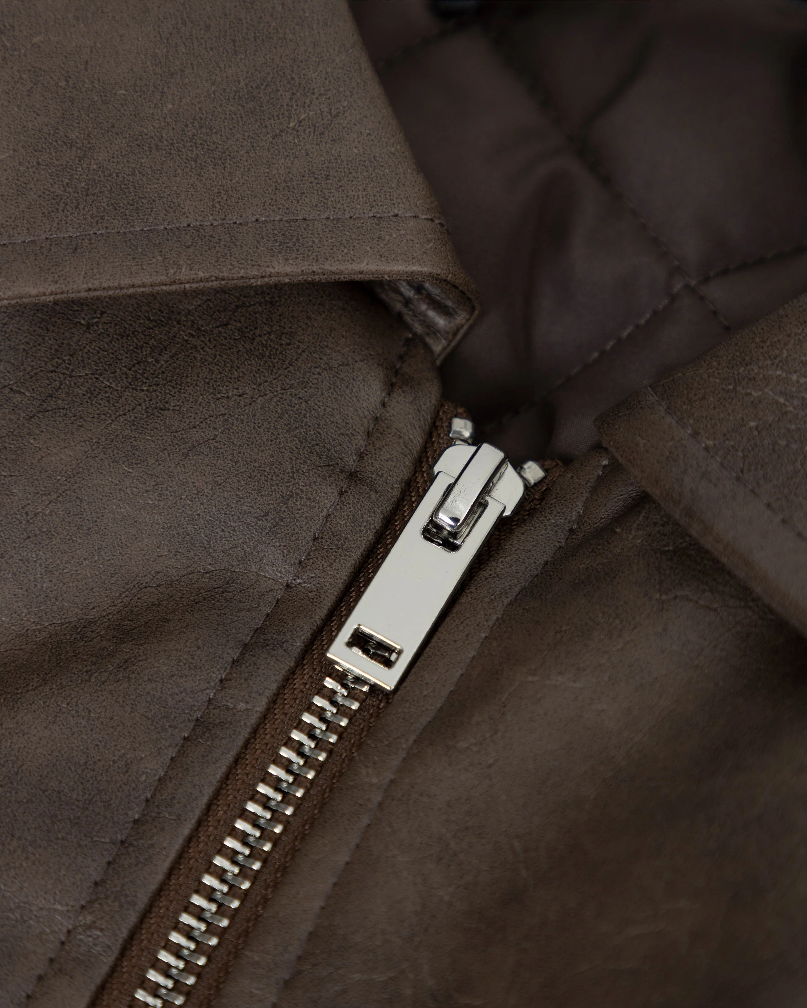 Basics Vintage Panelled Bomber Jacket Brown - Image 6