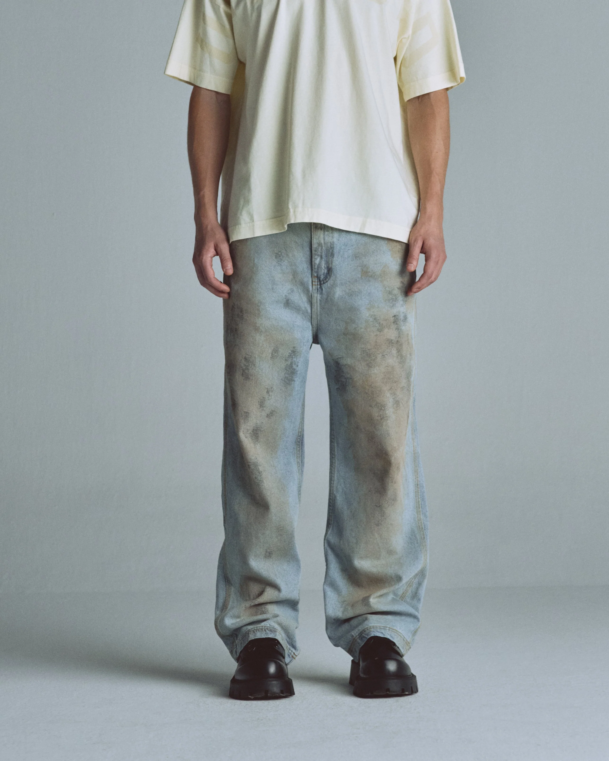 Echoes U Star Wide Jeans Washed Blue - Image 2