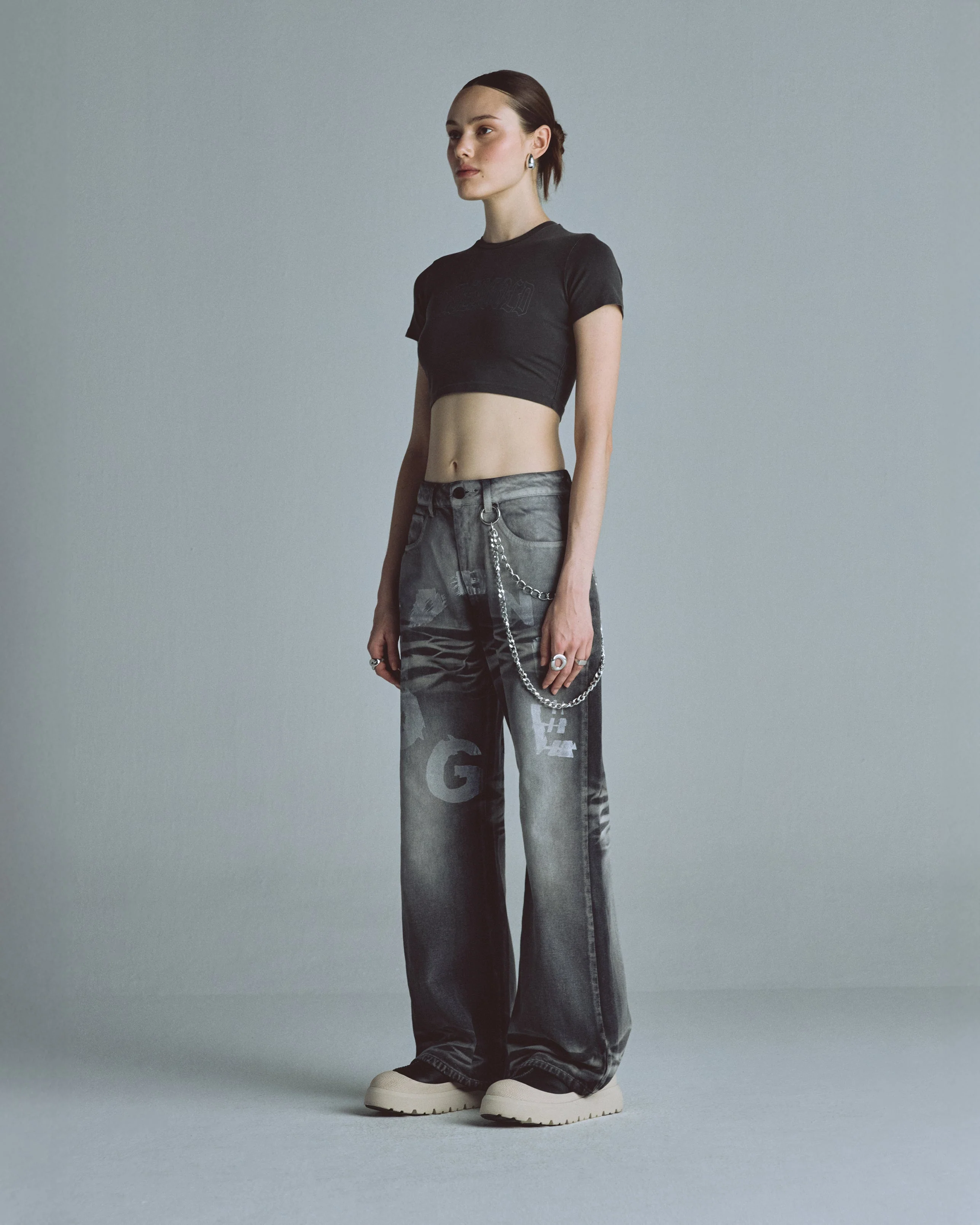 Echoes UNDRGLD Baby Tee Old Washed Gray - Image 5