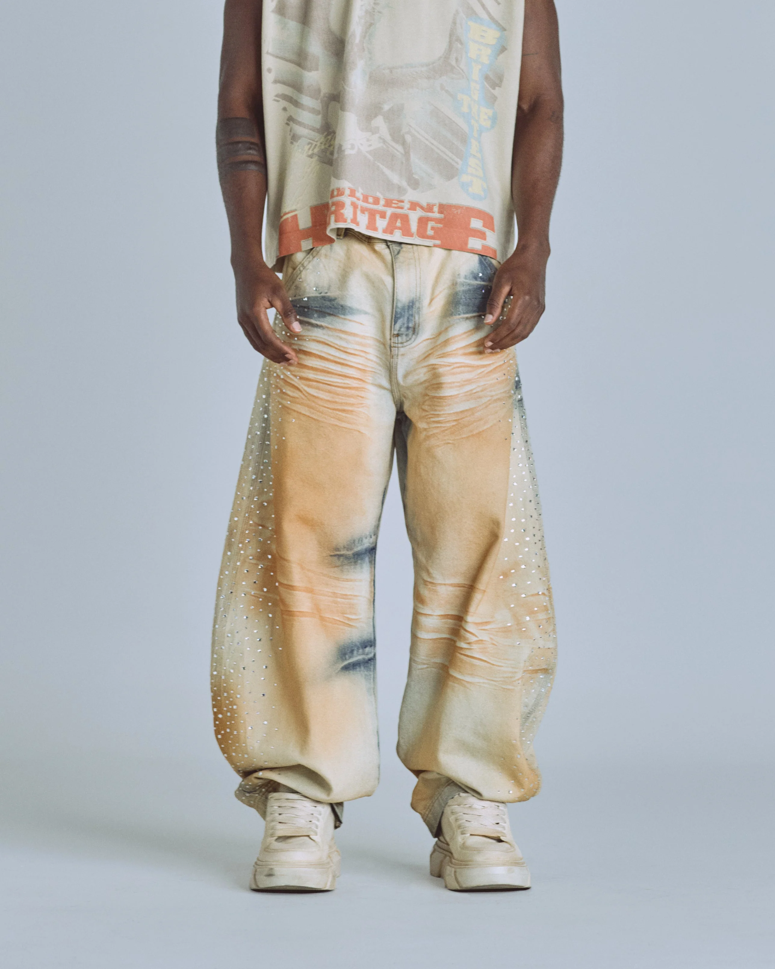 Golden Heritage Pearled Barrel Jeans Oasis Blue - Image 8