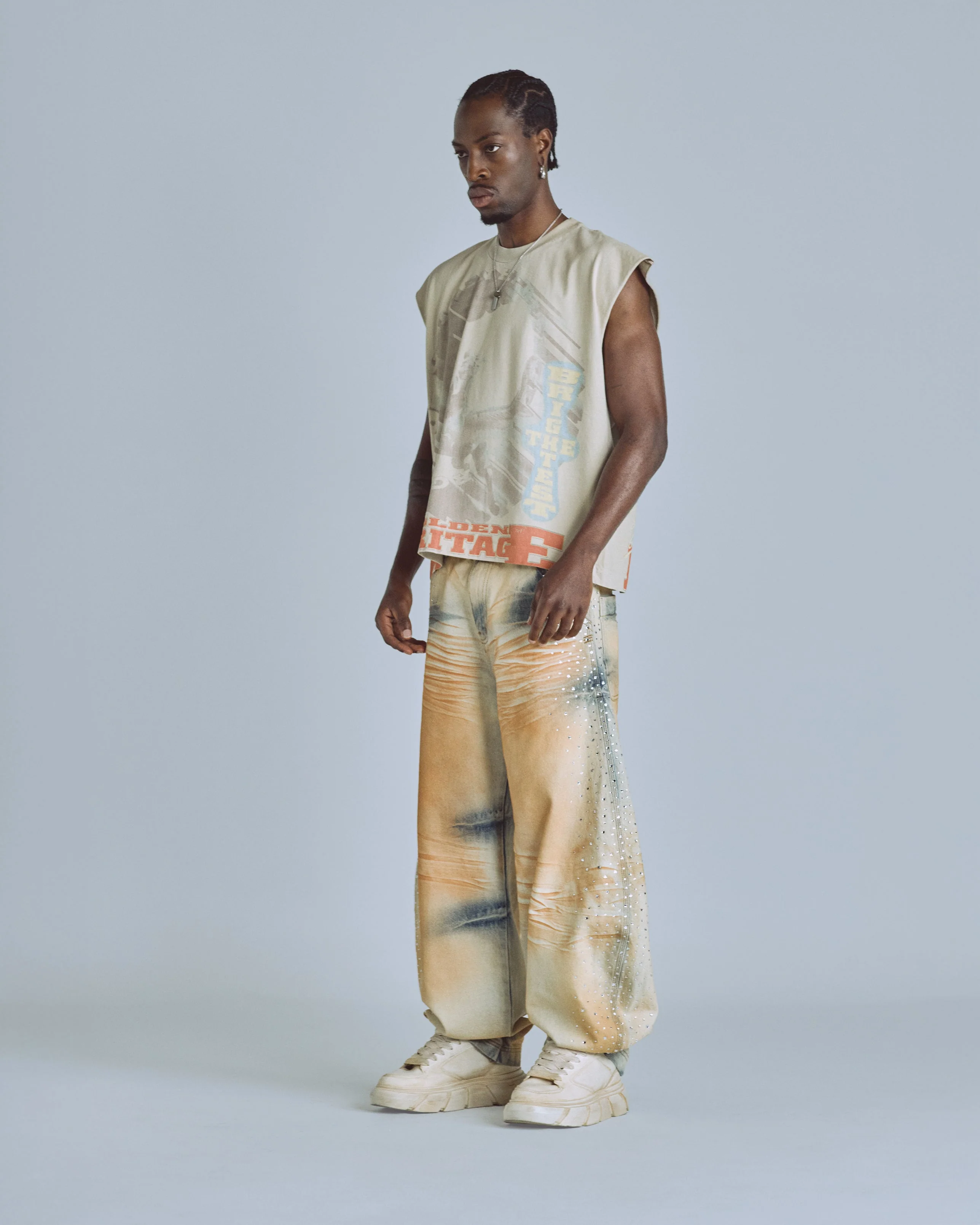 Golden Heritage Pegasus Sleeveless Tshirt Cream - Image 5