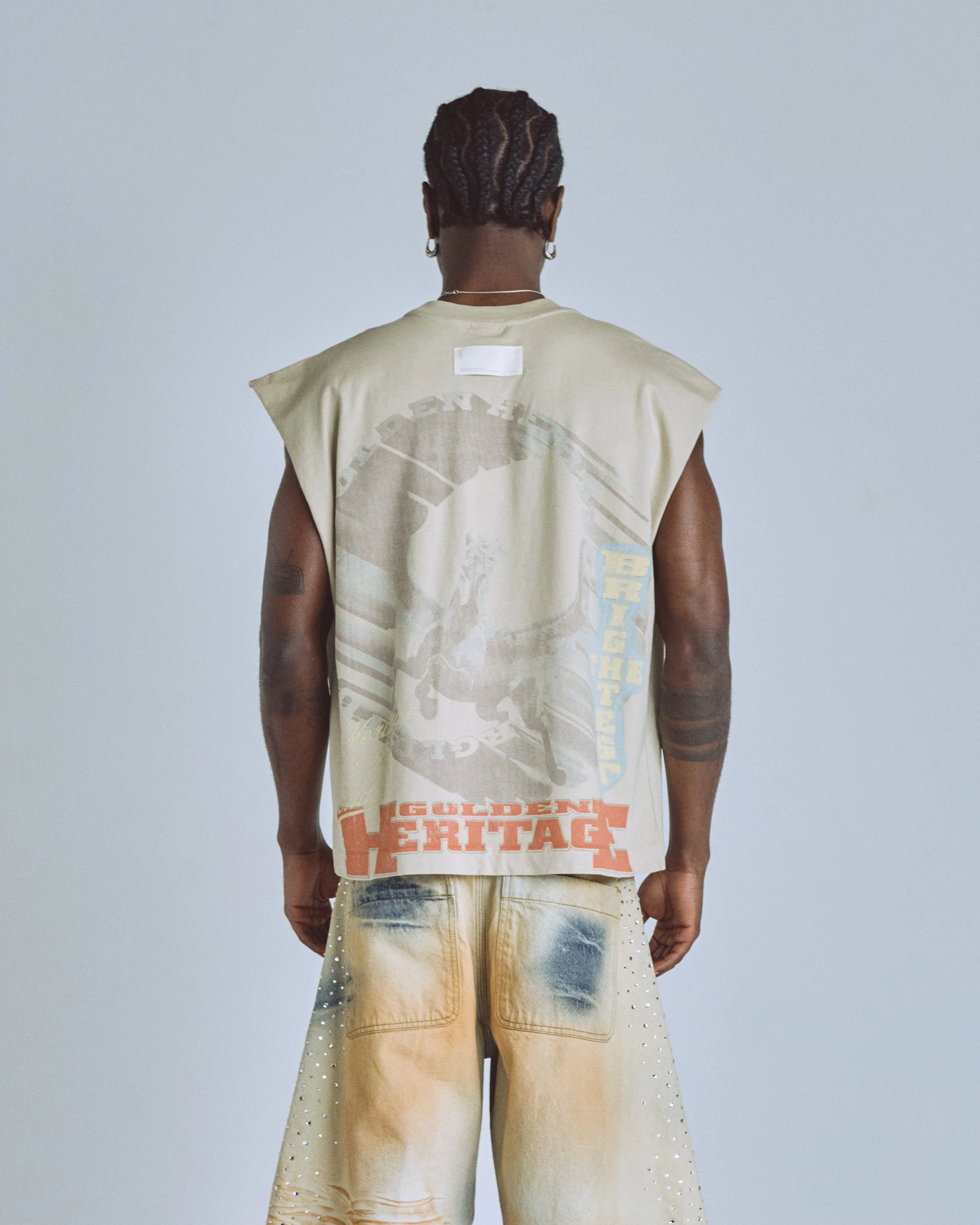 Golden Heritage Pegasus Sleeveless Tshirt Cream - Image 7