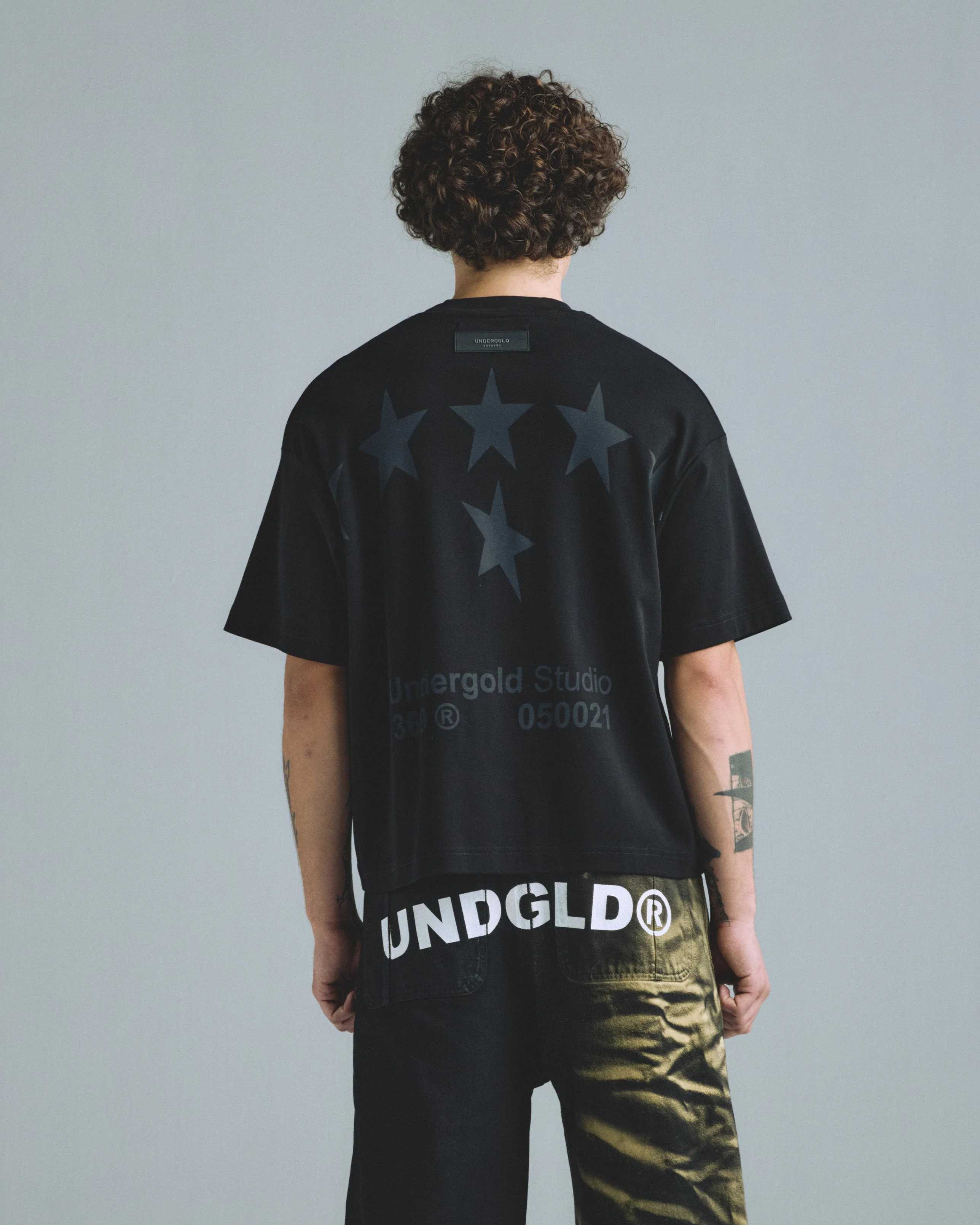 Gratia Plena Celestial Six Boxy Fit Tshirt Exclusive Black - Image 4
