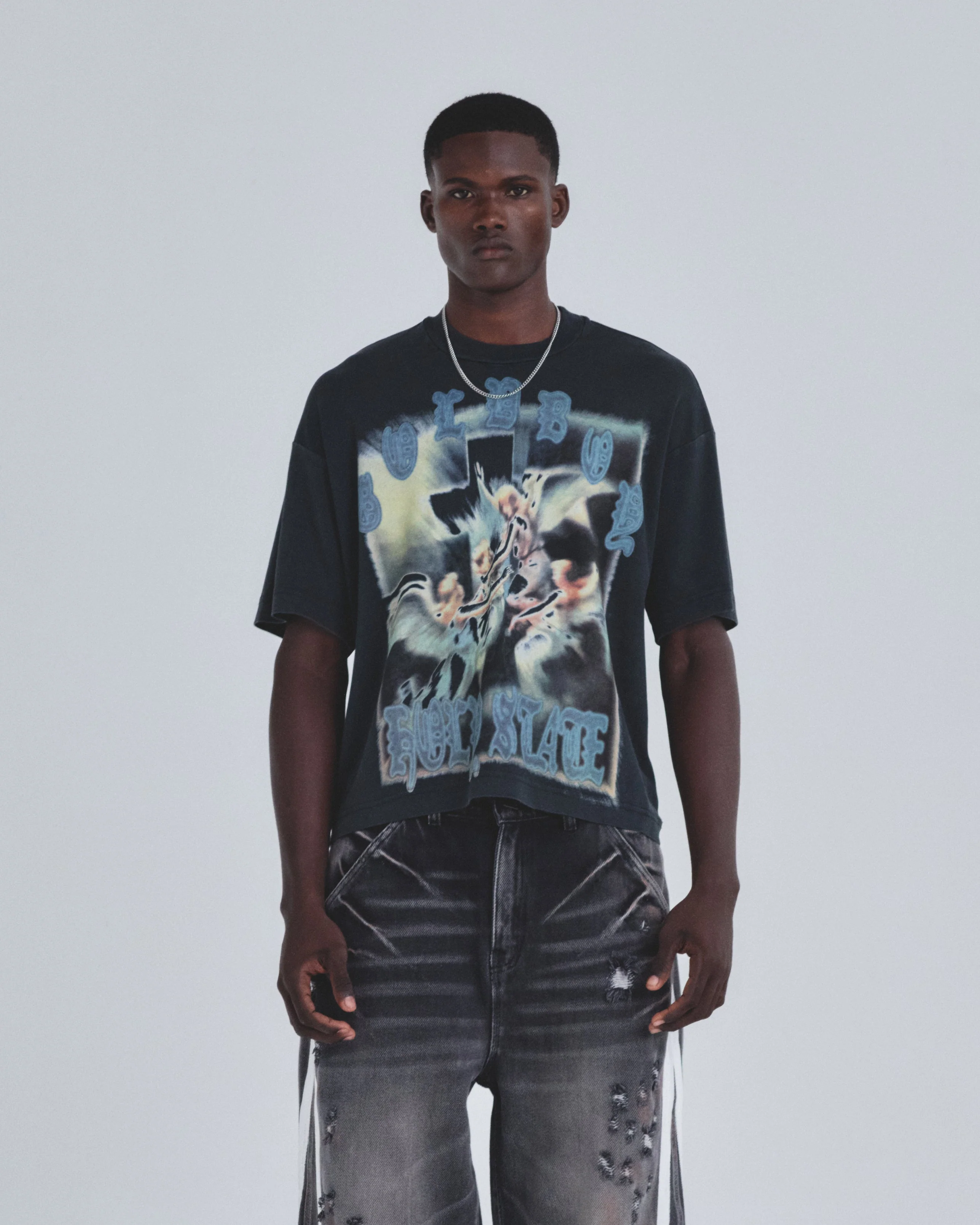 Holy State Divinity Boxy Fit Tshirt Vintage Black - Image 8