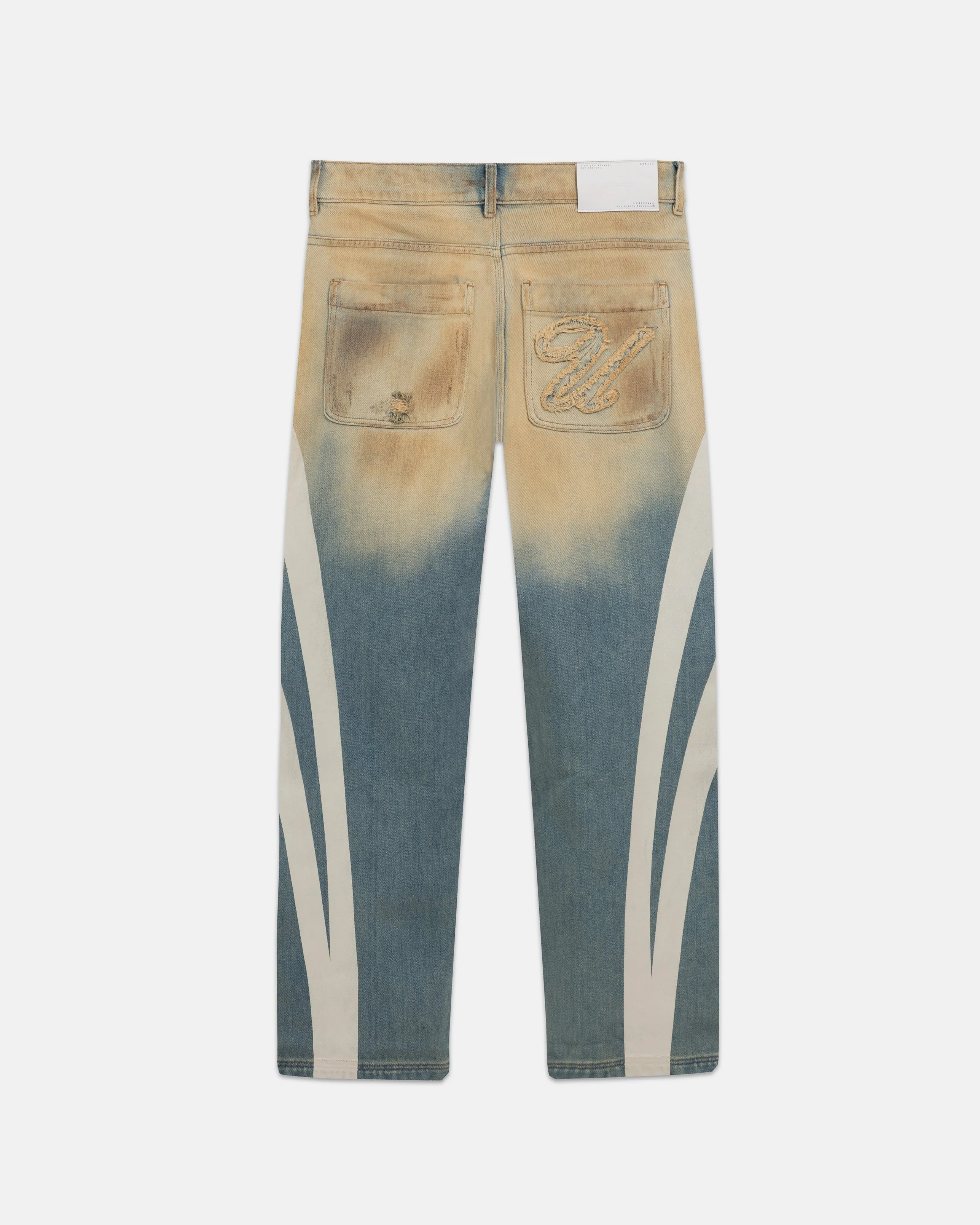 Holy State Stripe Wide Jeans Sand Blue - Image 2