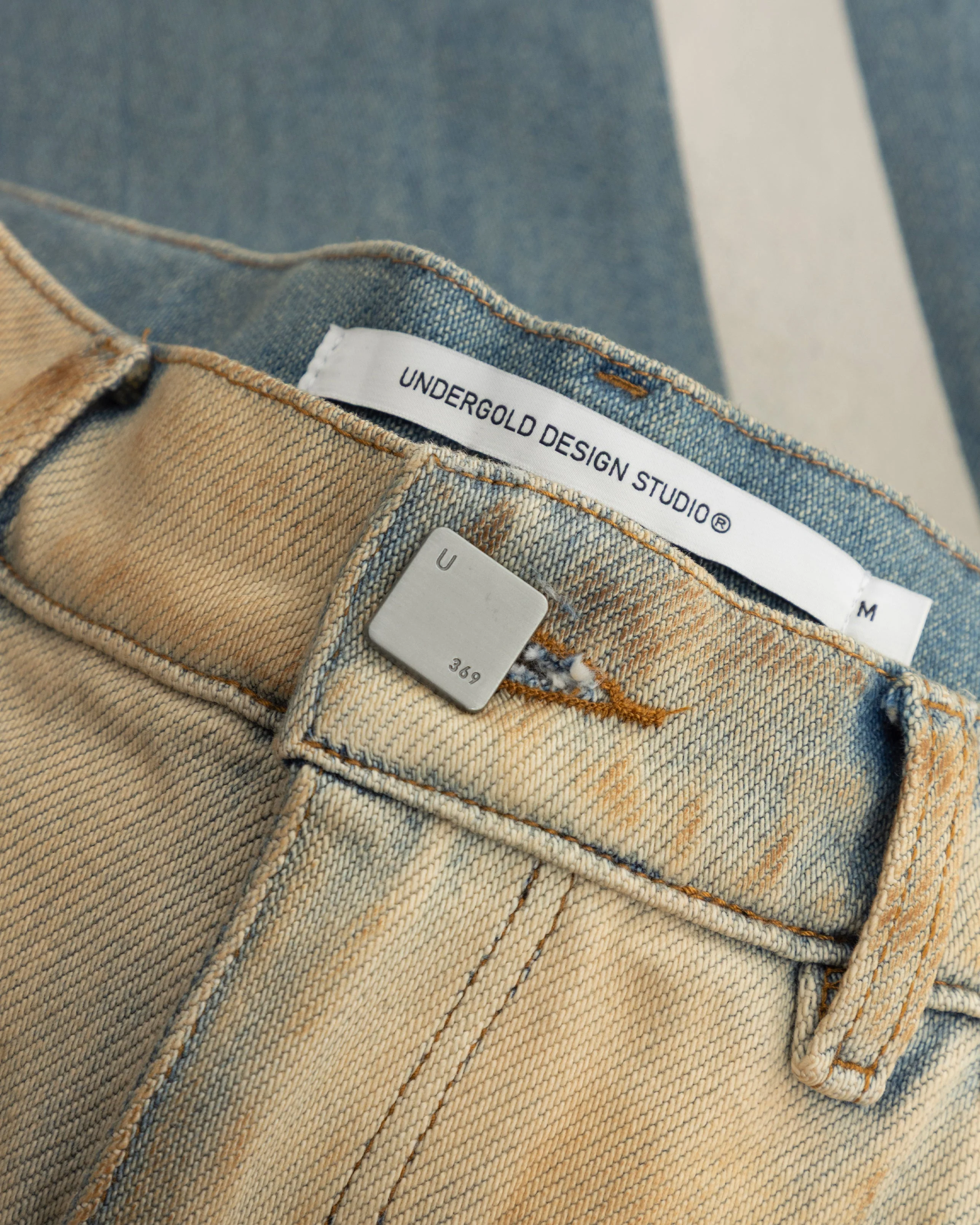 Holy State Stripe Wide Jeans Sand Blue - Image 4