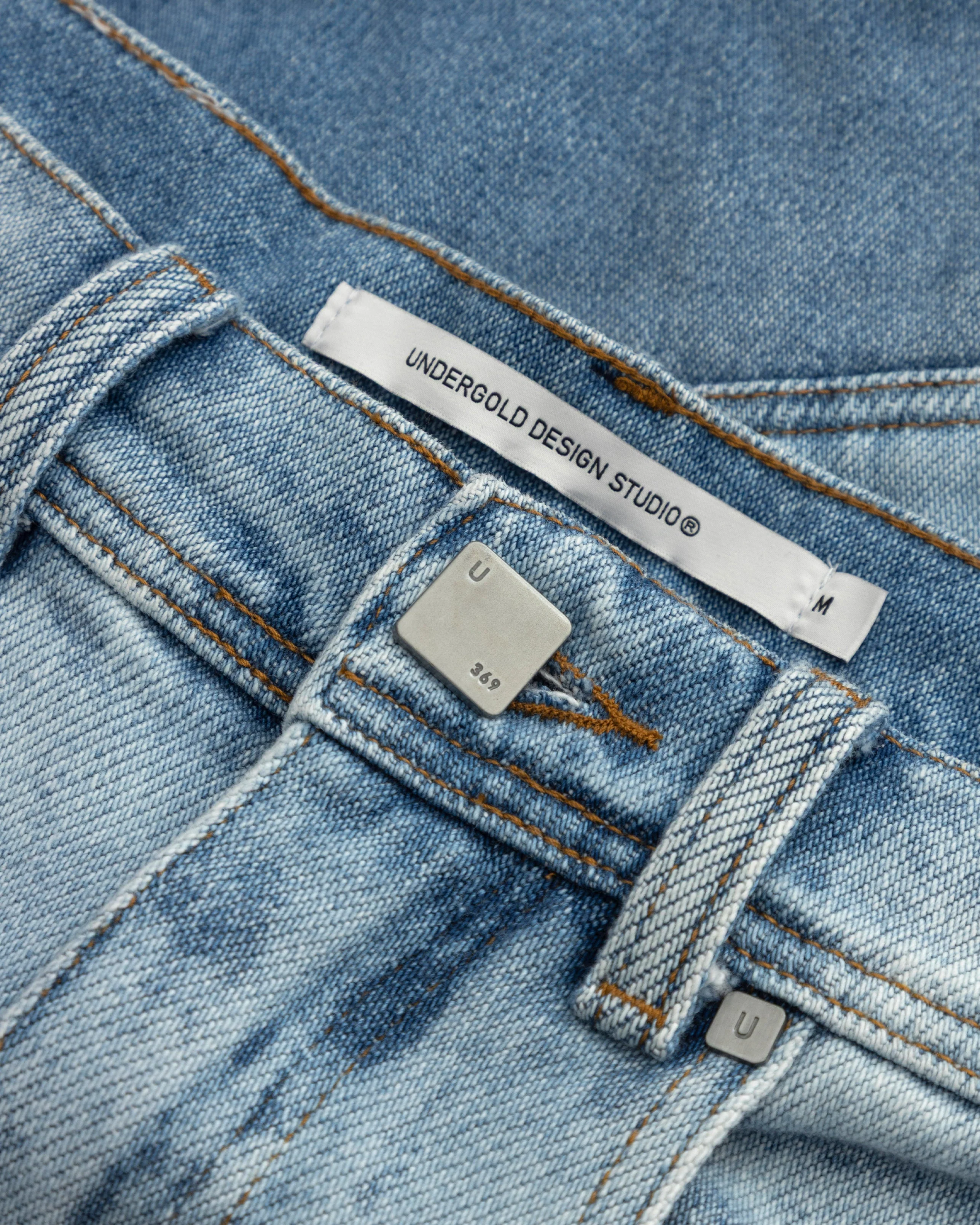 Holy State UNDRGLD Double Destroyed Jorts Blue - Image 6