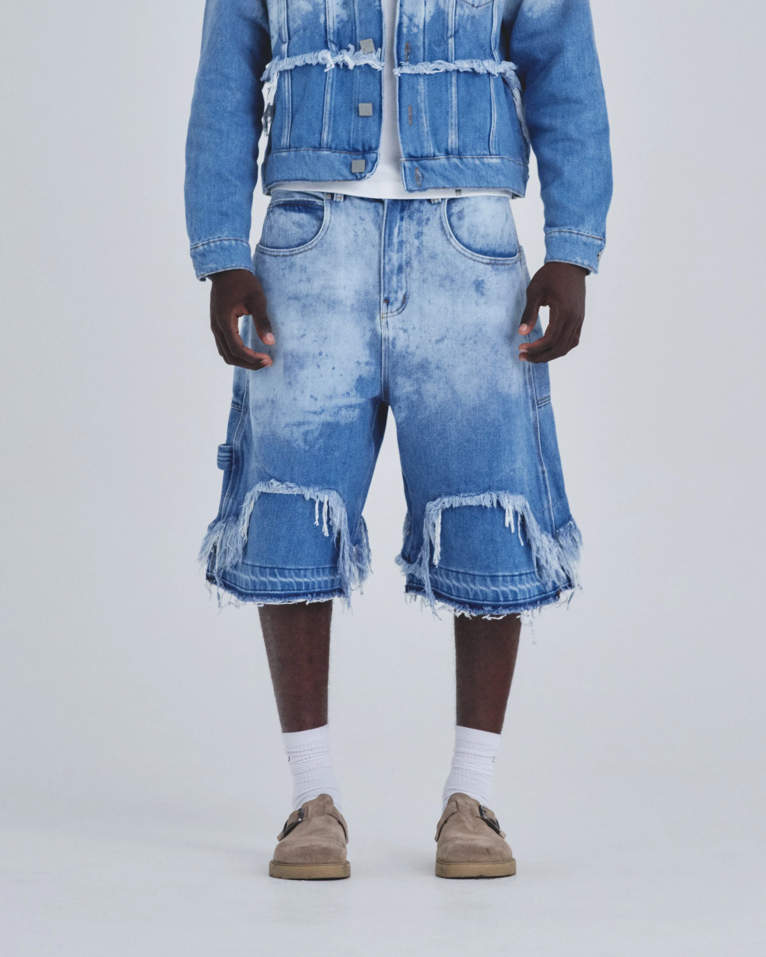 Holy State UNDRGLD Double Destroyed Jorts Blue - Image 8