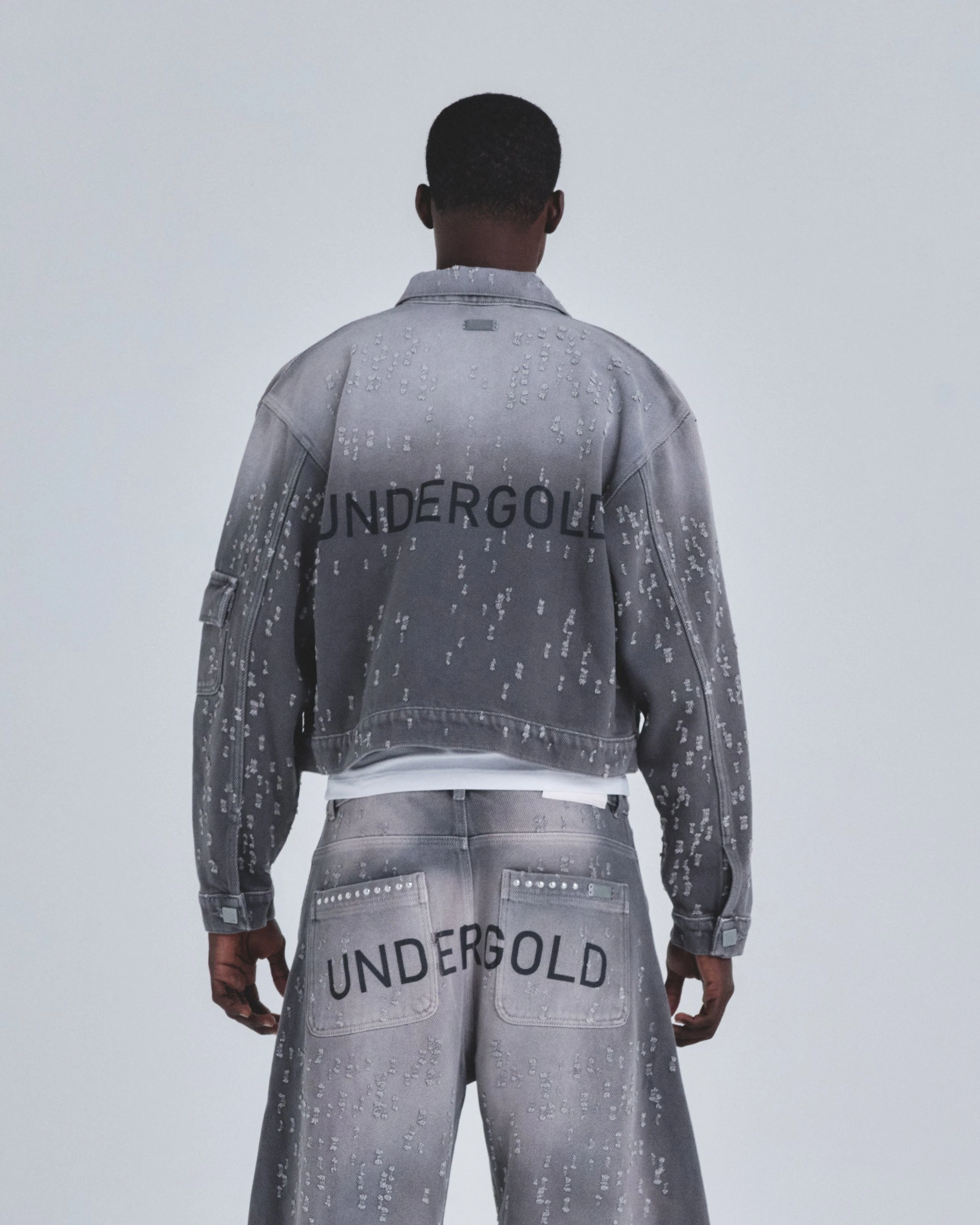 Holy State UNDRGLD Ripped Jacket Washed Gray - Image 7