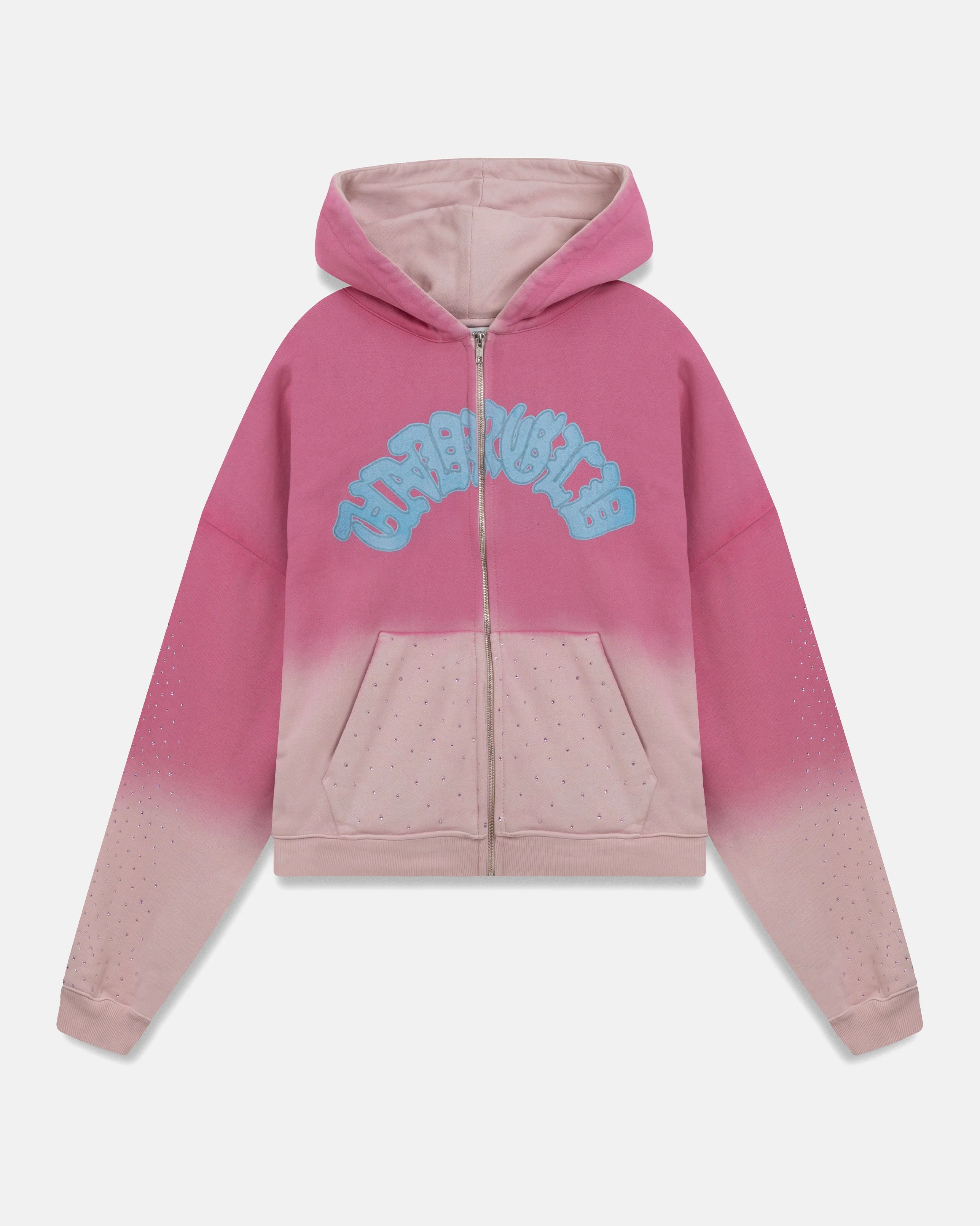 Holy State UNDRGLD Zip Up Boxy Fit Hoodie Faded Pink