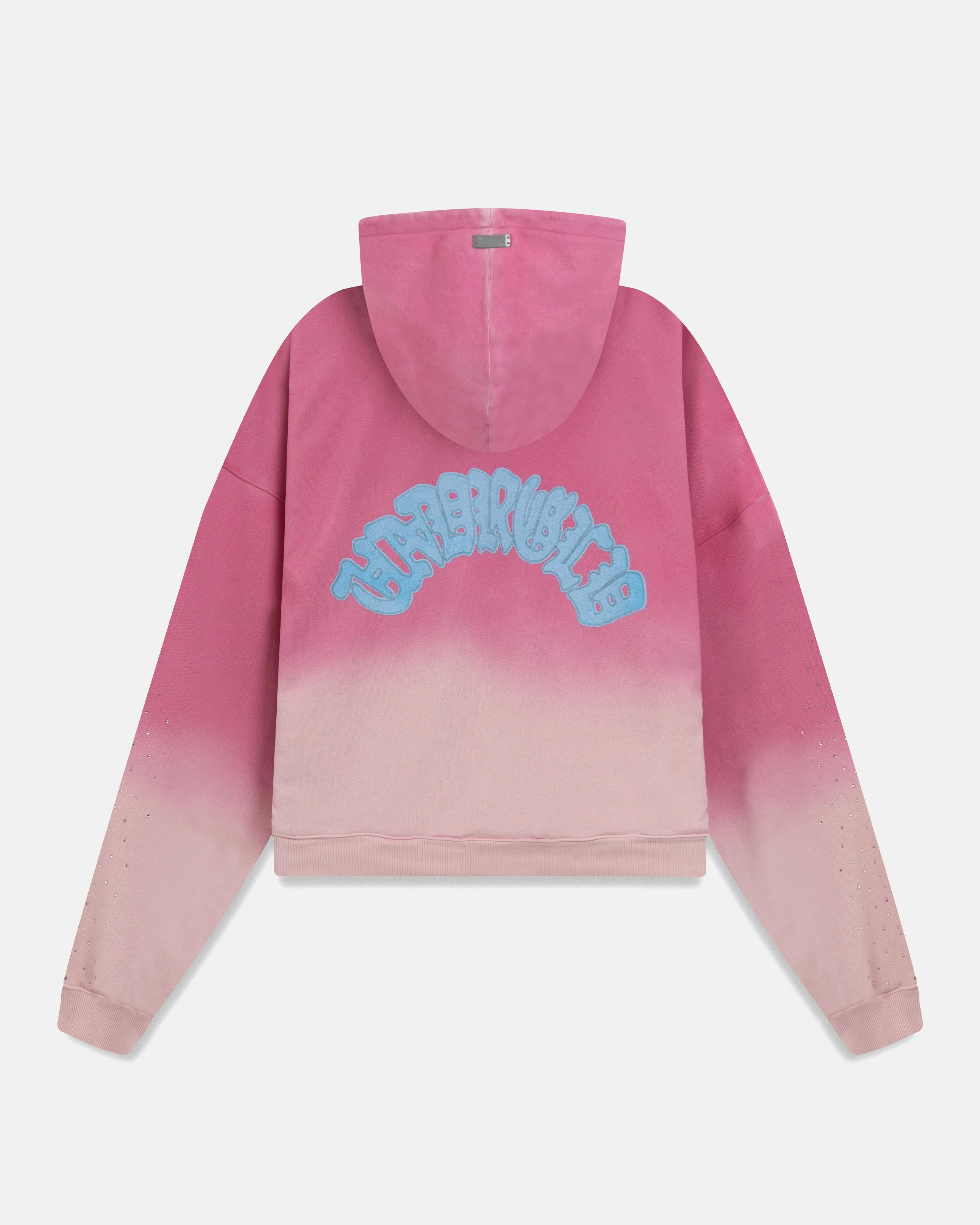 Holy State UNDRGLD Zip Up Boxy Fit Hoodie Faded Pink - Image 3