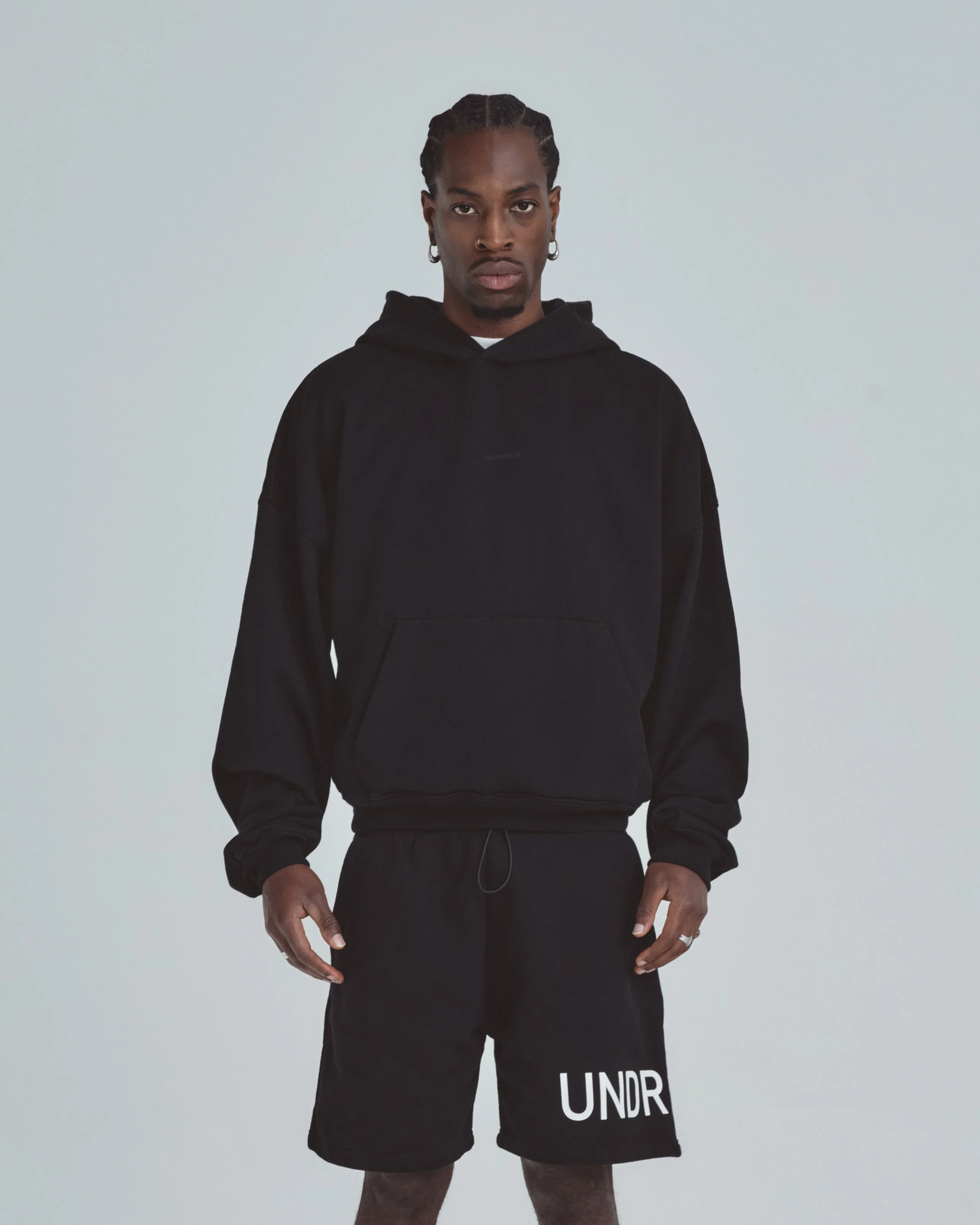 Line Basic Boxy Fit Hoodie Black - Image 8