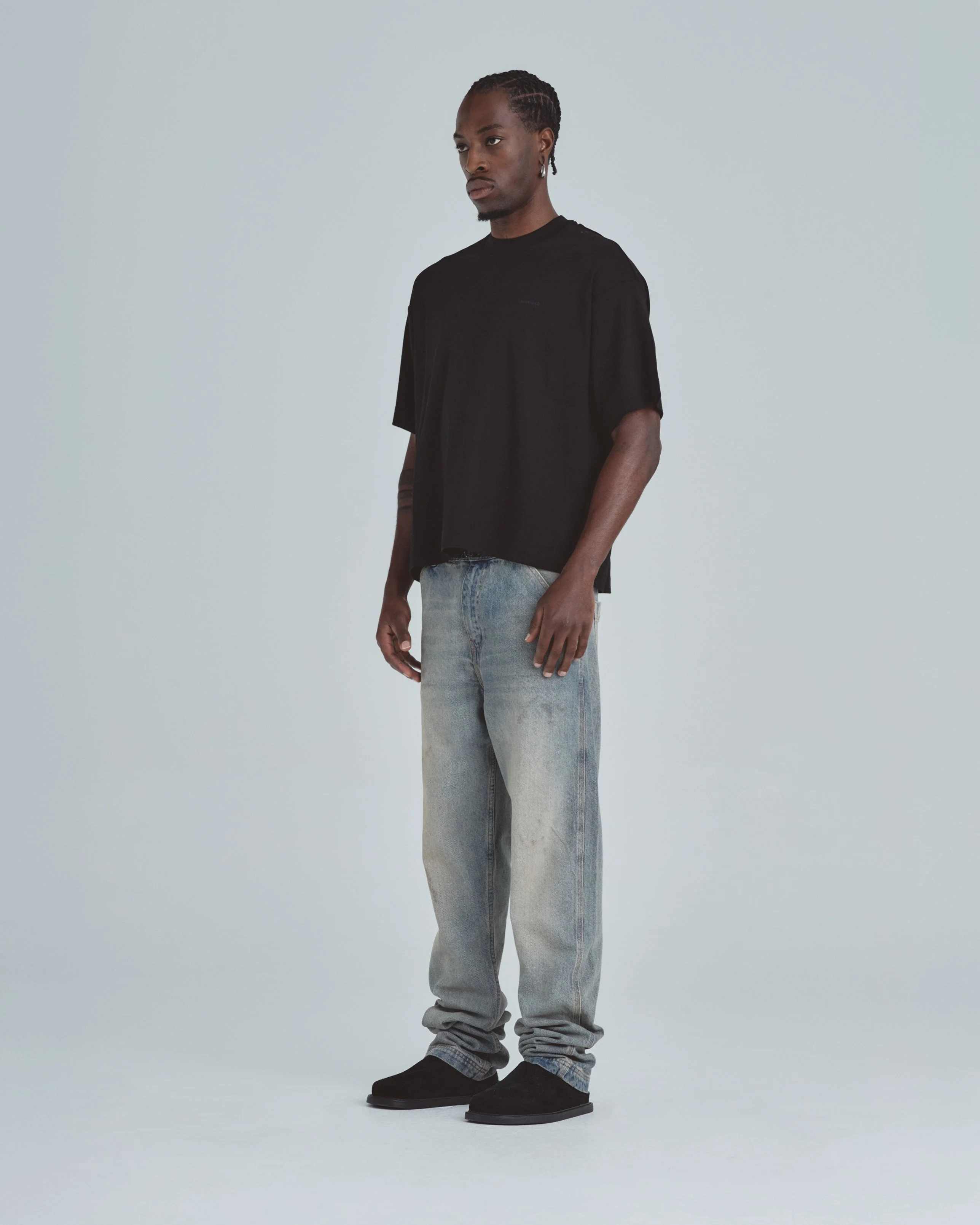 Line Basic Boxy Fit Tshirt Black - Image 5