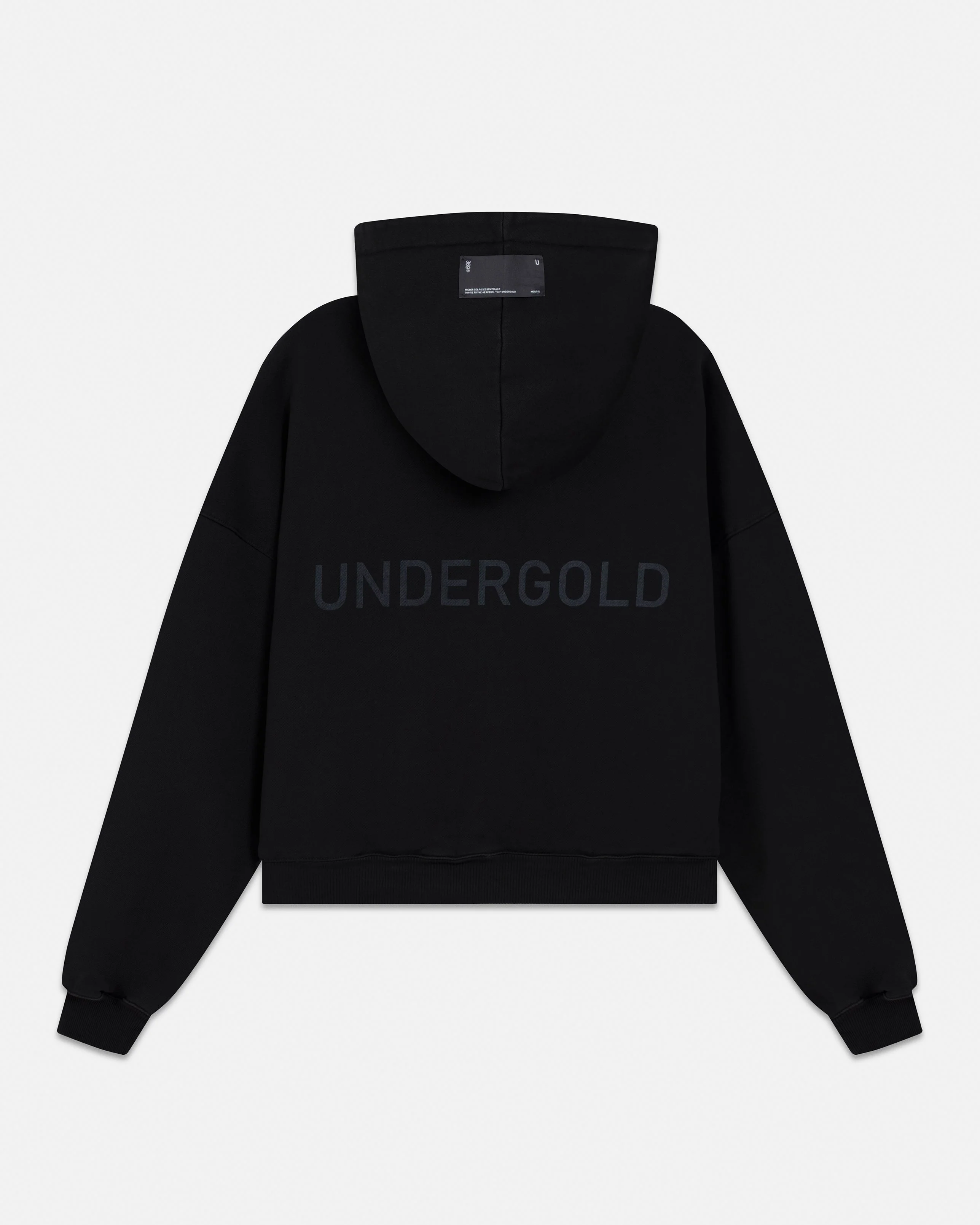 Line Basic Boxy Fit Zip Up Hoodie Black - Image 3
