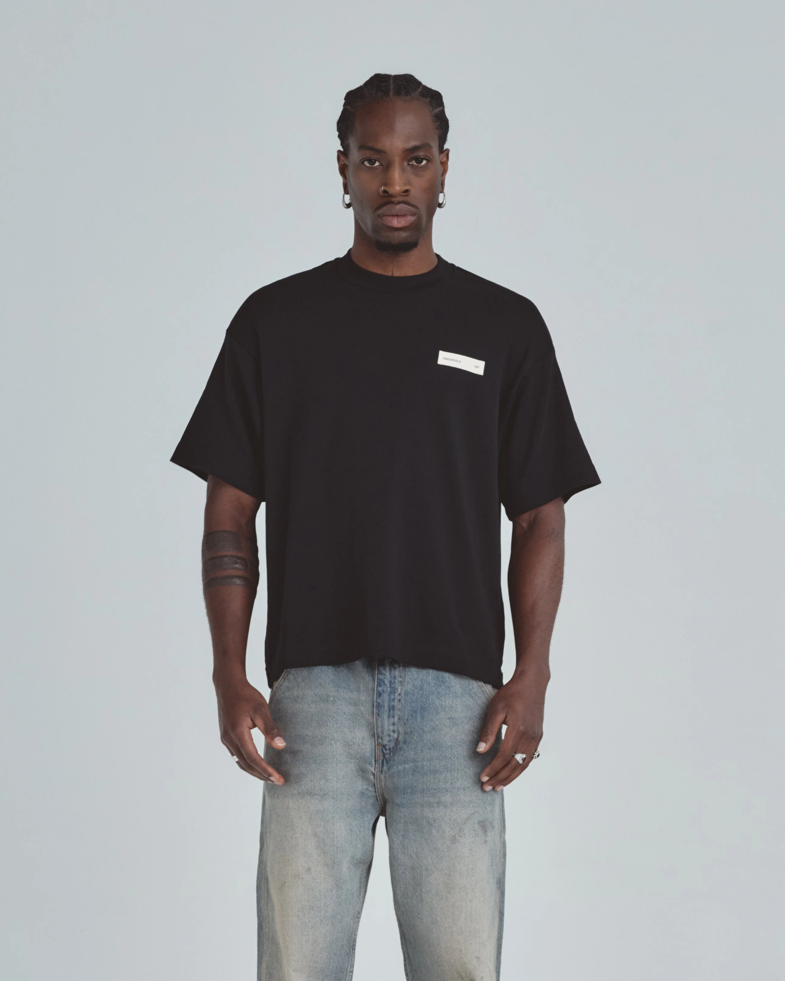 Line Basic Label Boxy Fit Tshirt Black - Image 8