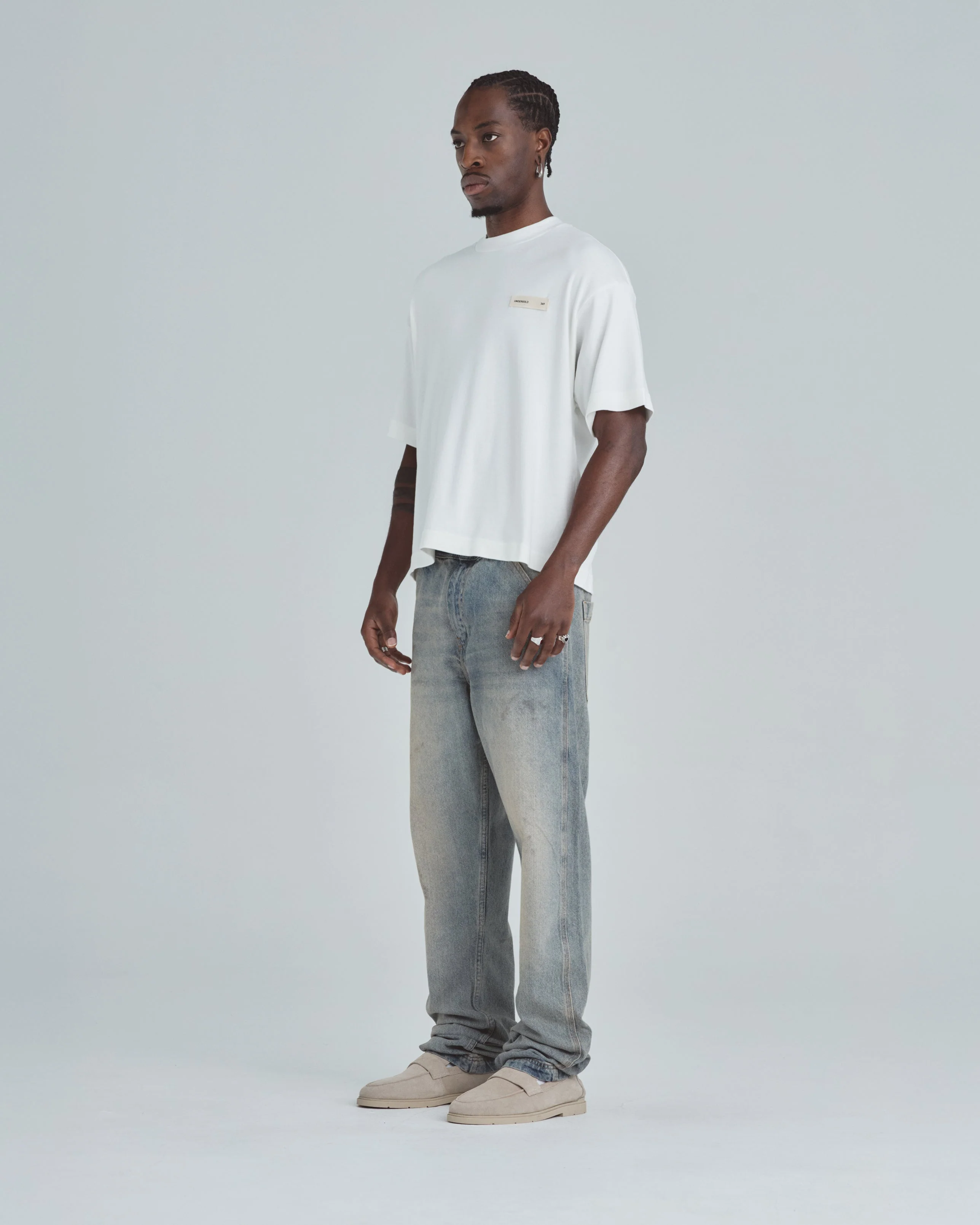 Line Basic Label Boxy Fit Tshirt White - Image 5