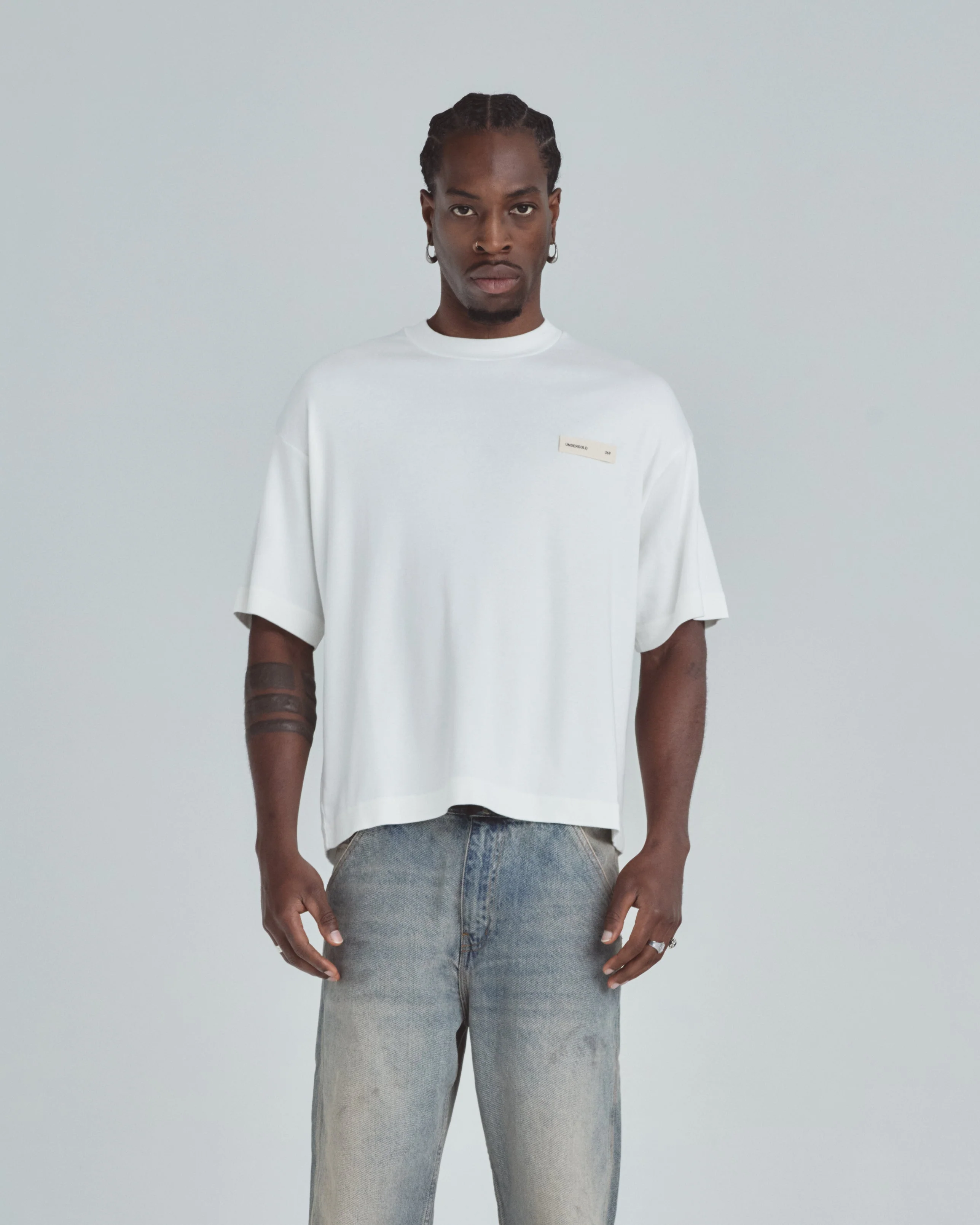 Line Basic Label Boxy Fit Tshirt White - Image 8
