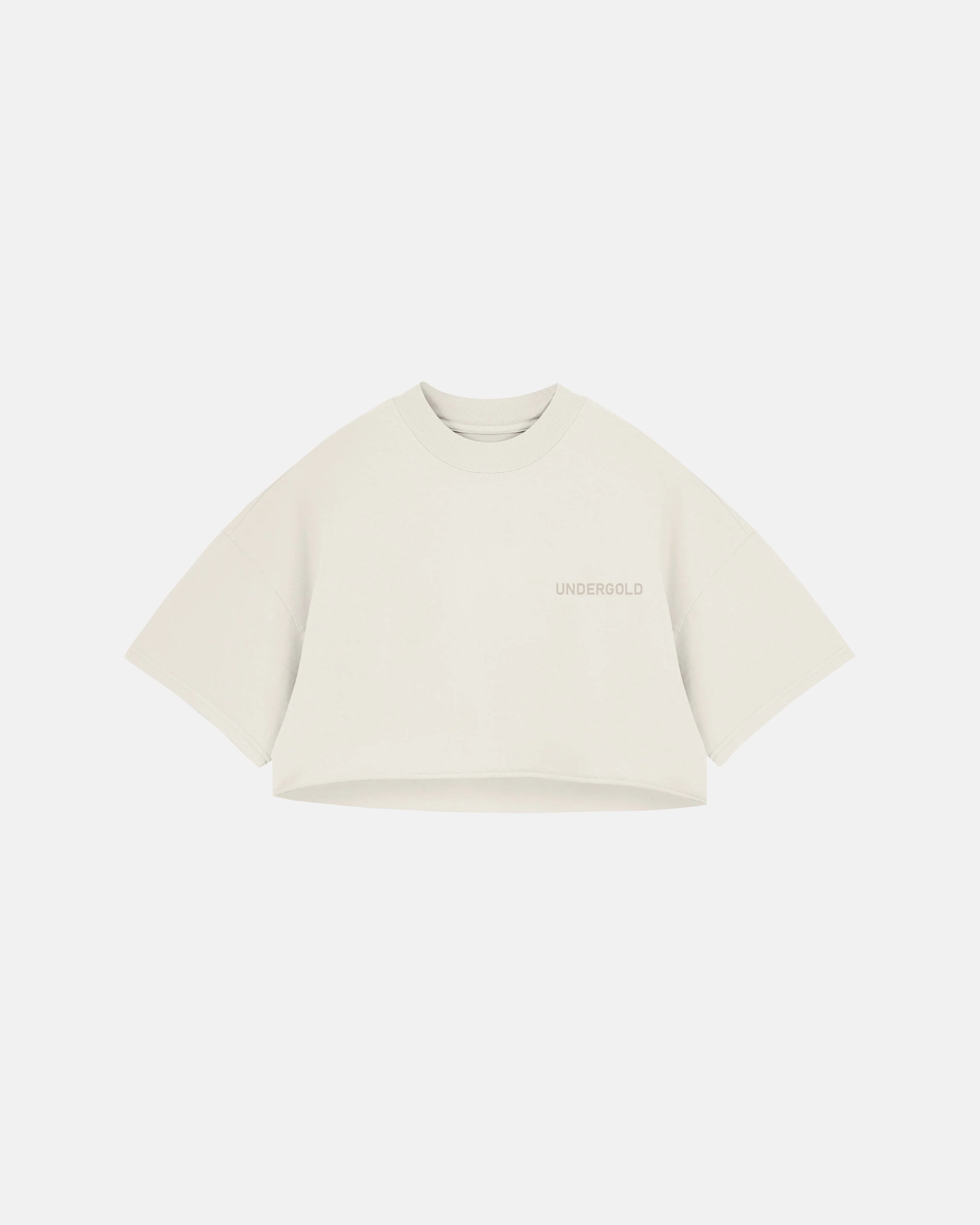 Line Logo Crop Top Cream - Image 3