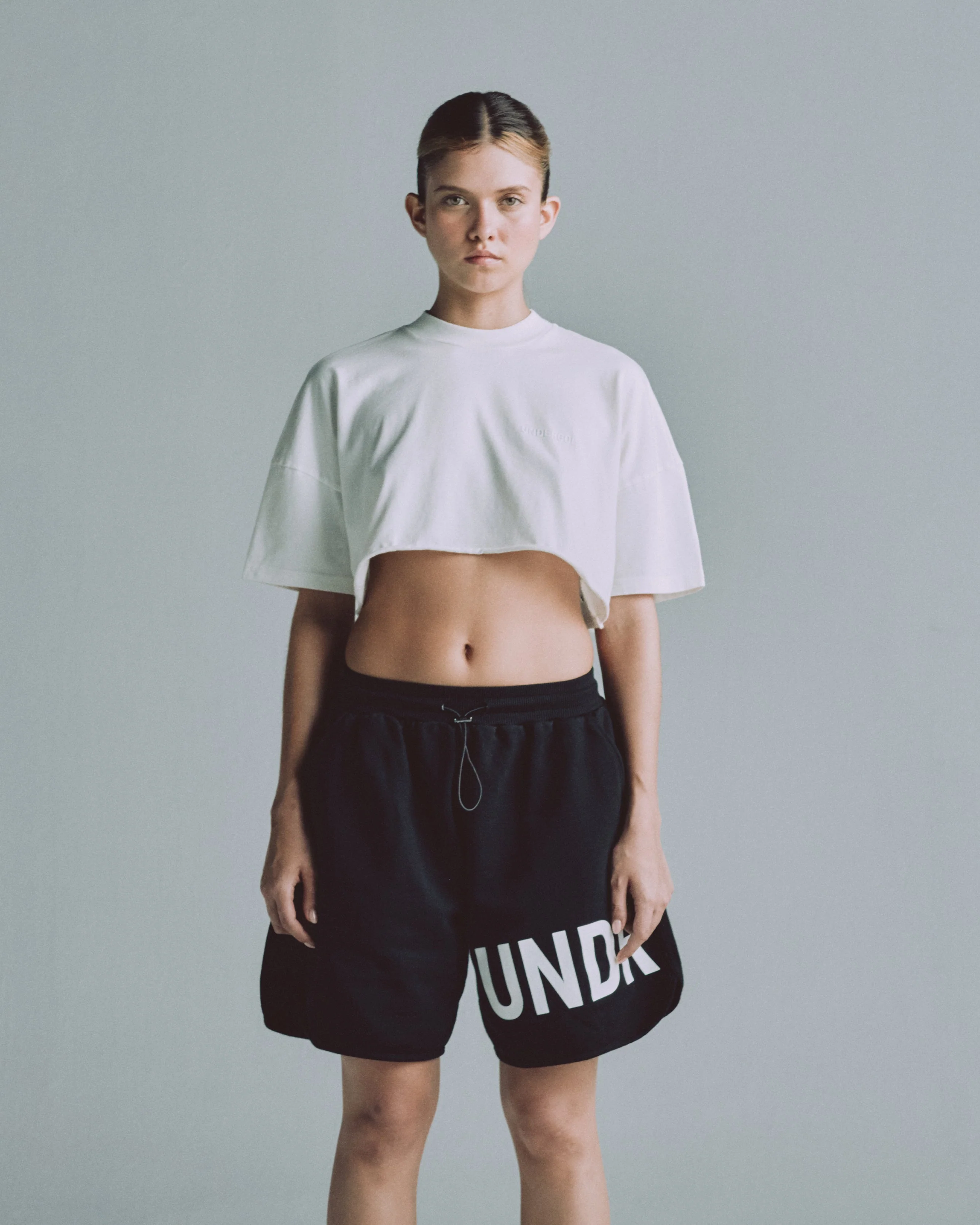 Line Logo Crop Top White - Image 8