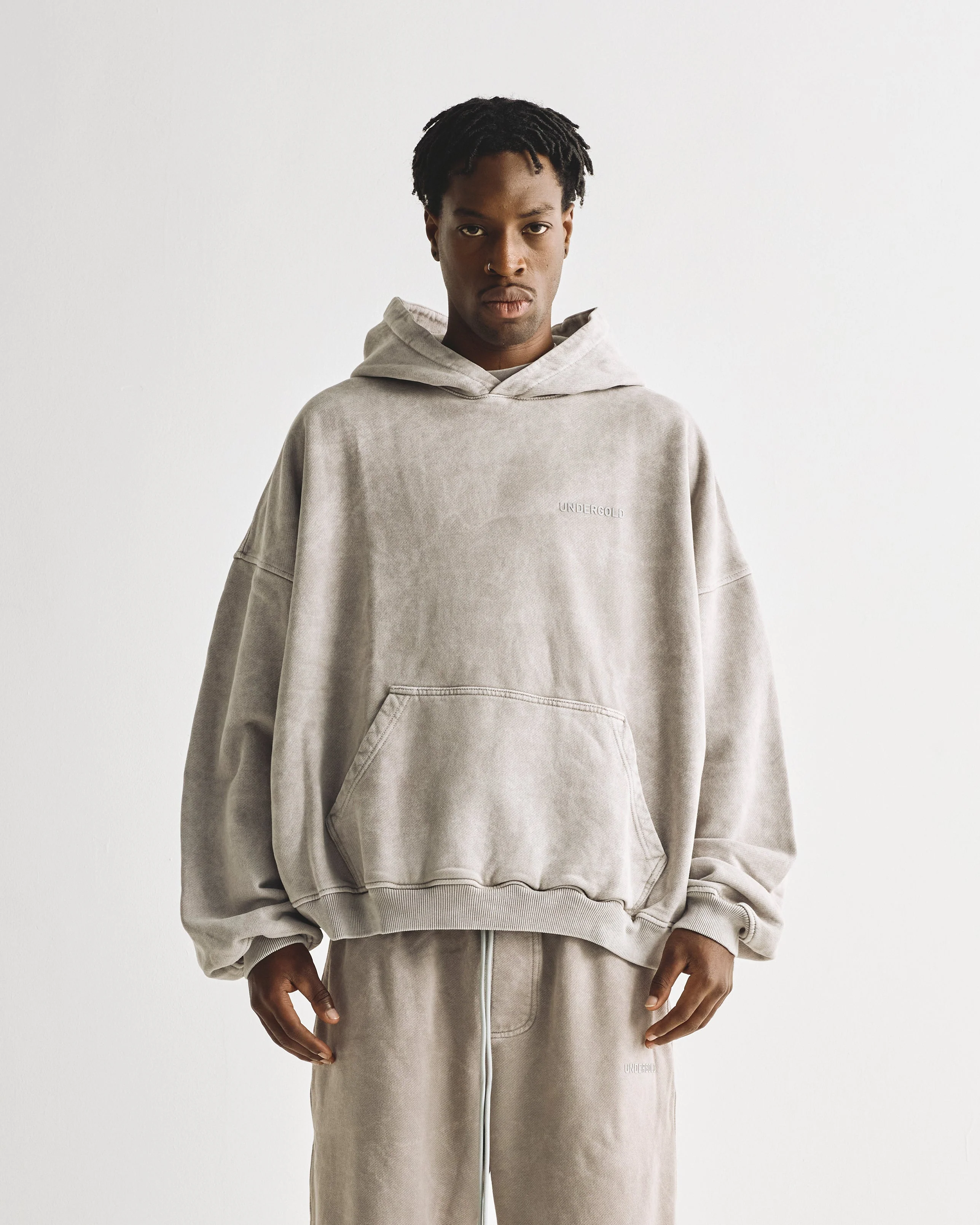 Line Logo Hoodie Washed Gray - Image 2