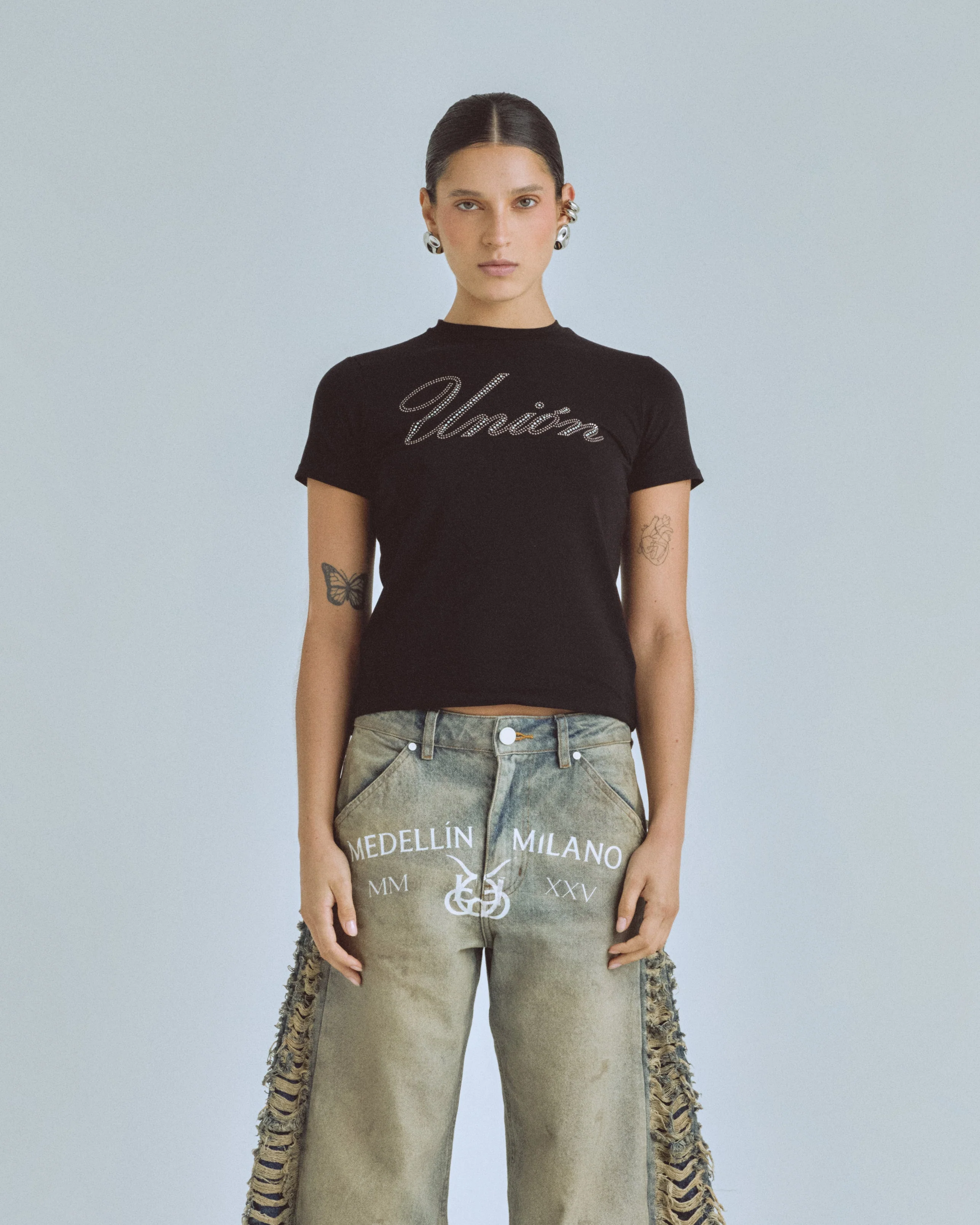 Santa Union "Unión" Long Baby Tee Black - Image 8