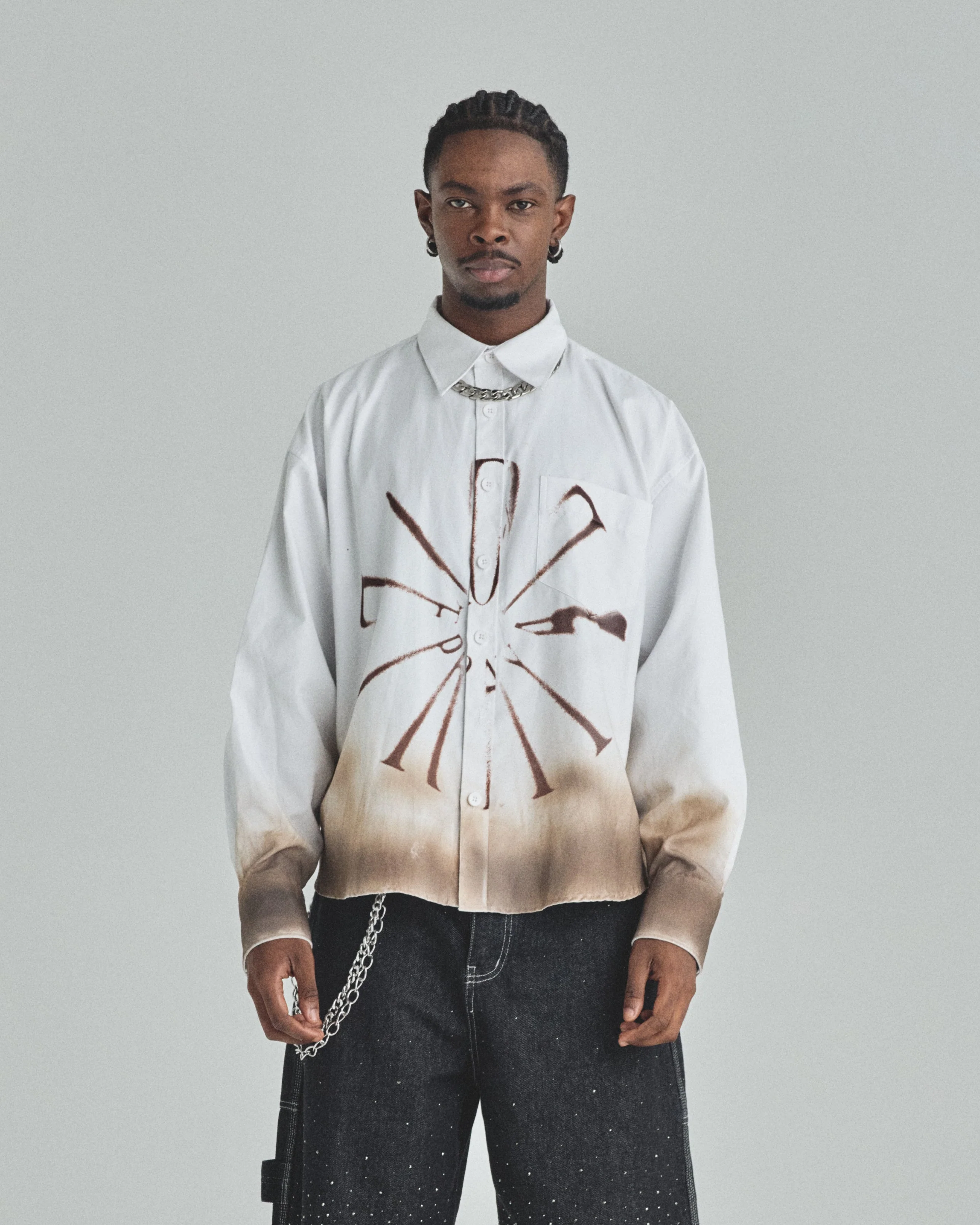 Spring Pray 4 Love Boxy Fit Long Sleeve Shirt Burnt White - Image 2