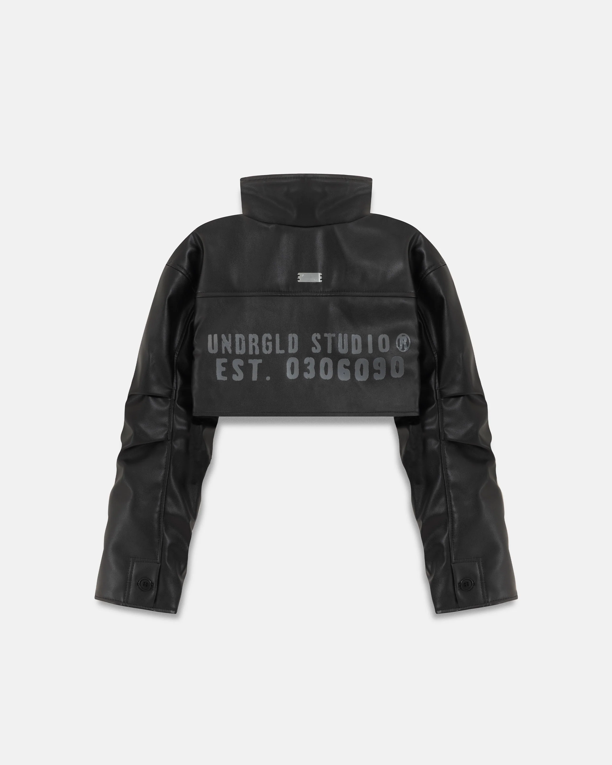 Spring Worn Logo Cropped Jacket Black - Image 3