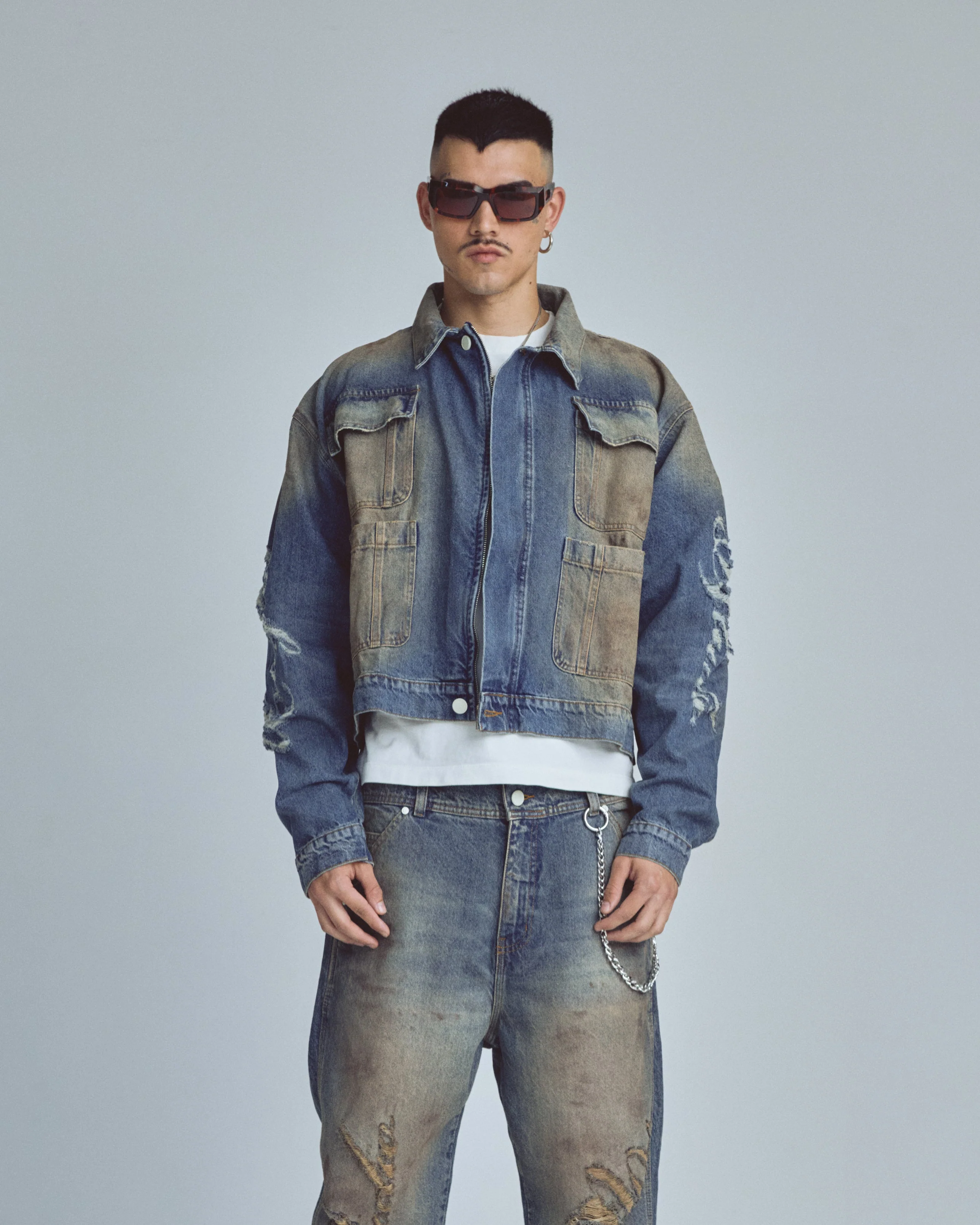 Stardust Undgld Studio Boxy Fit Jacket Mechanic Blue - Image 8