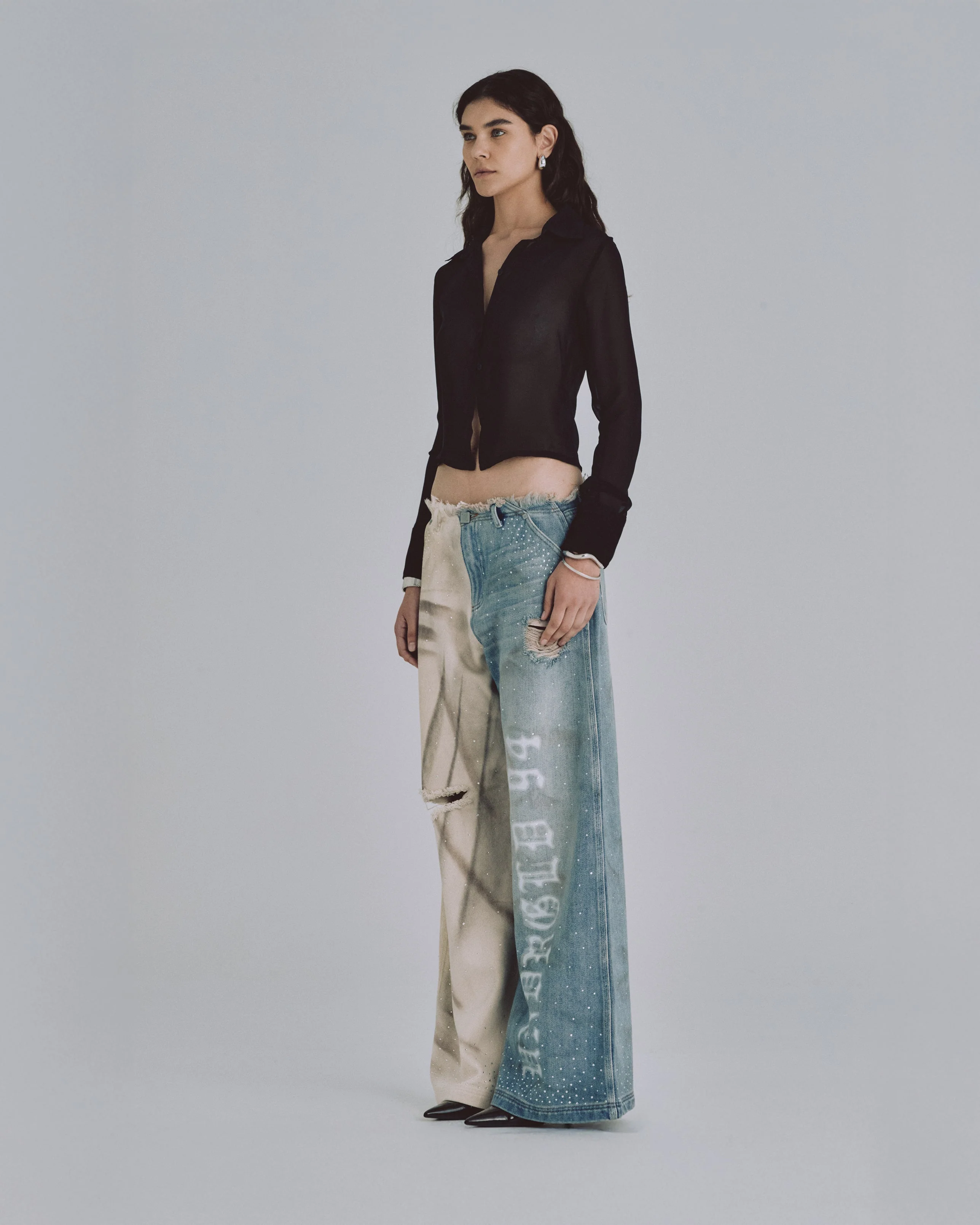 W Basics Transparent Shirt Black - Image 5