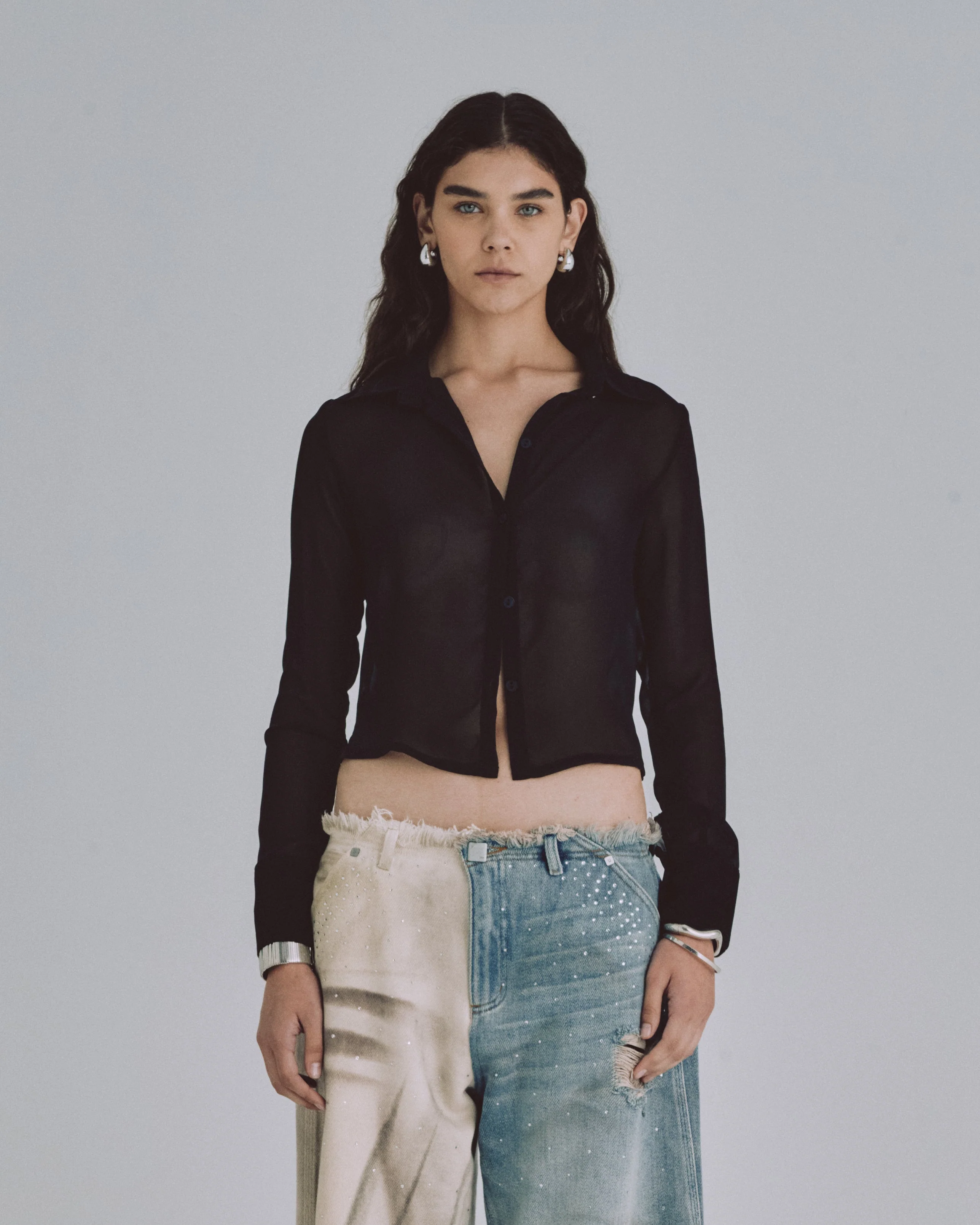 W Basics Transparent Shirt Black - Image 8