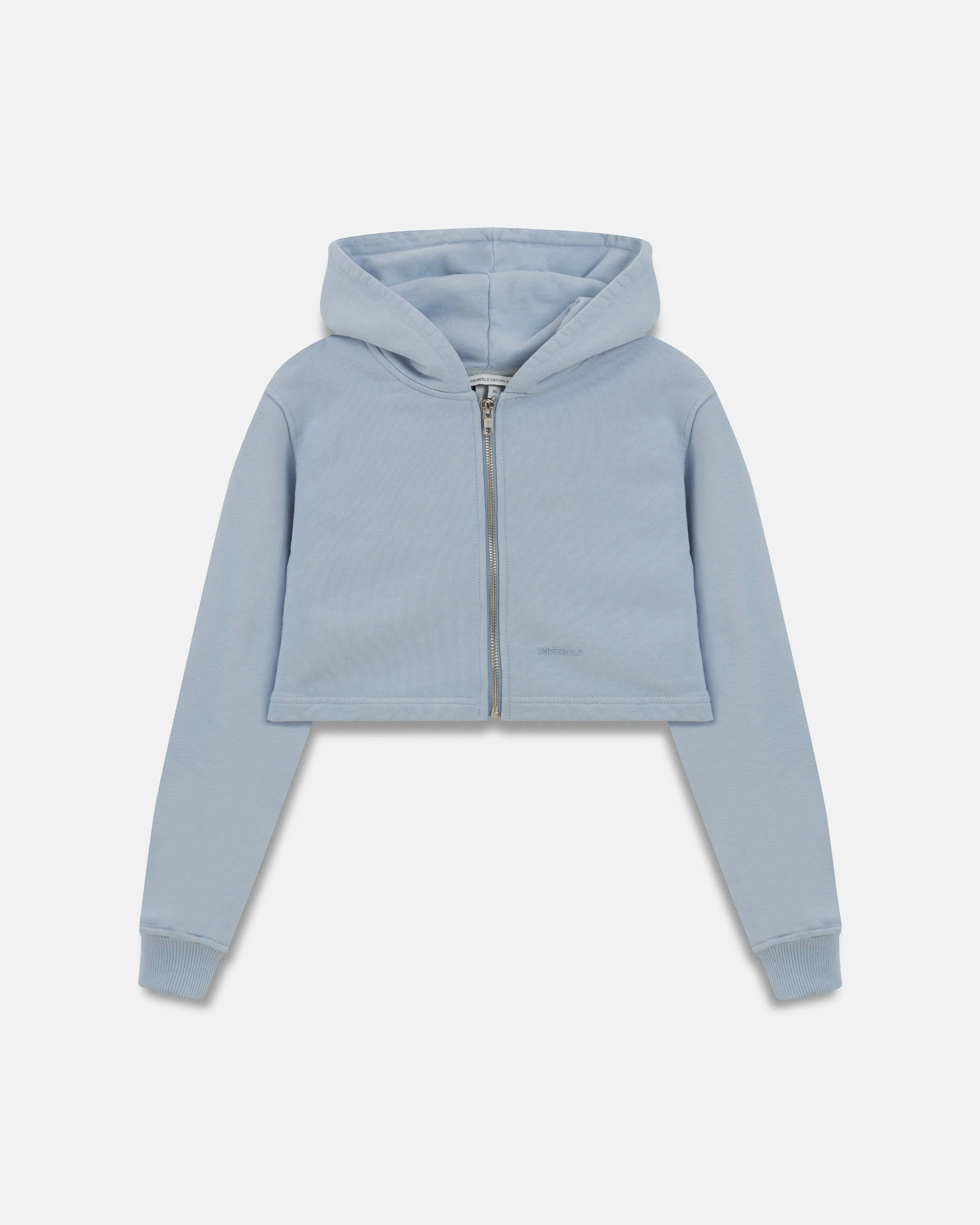 W Basics Undergold Zip Up Slim Fit Hoodie Light Blue
