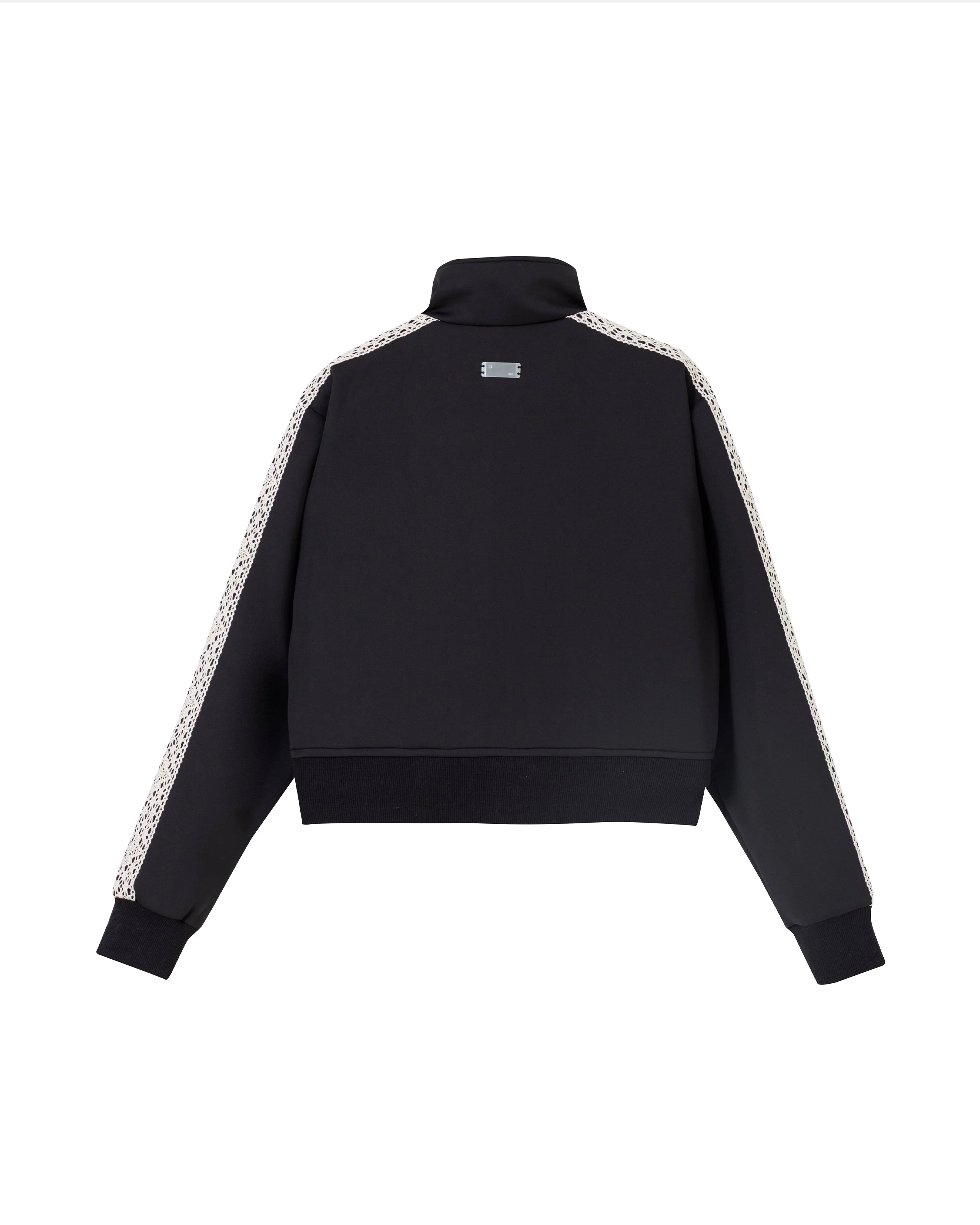 W Basics Undgld Lace-panel Track Jacket Black - Image 3