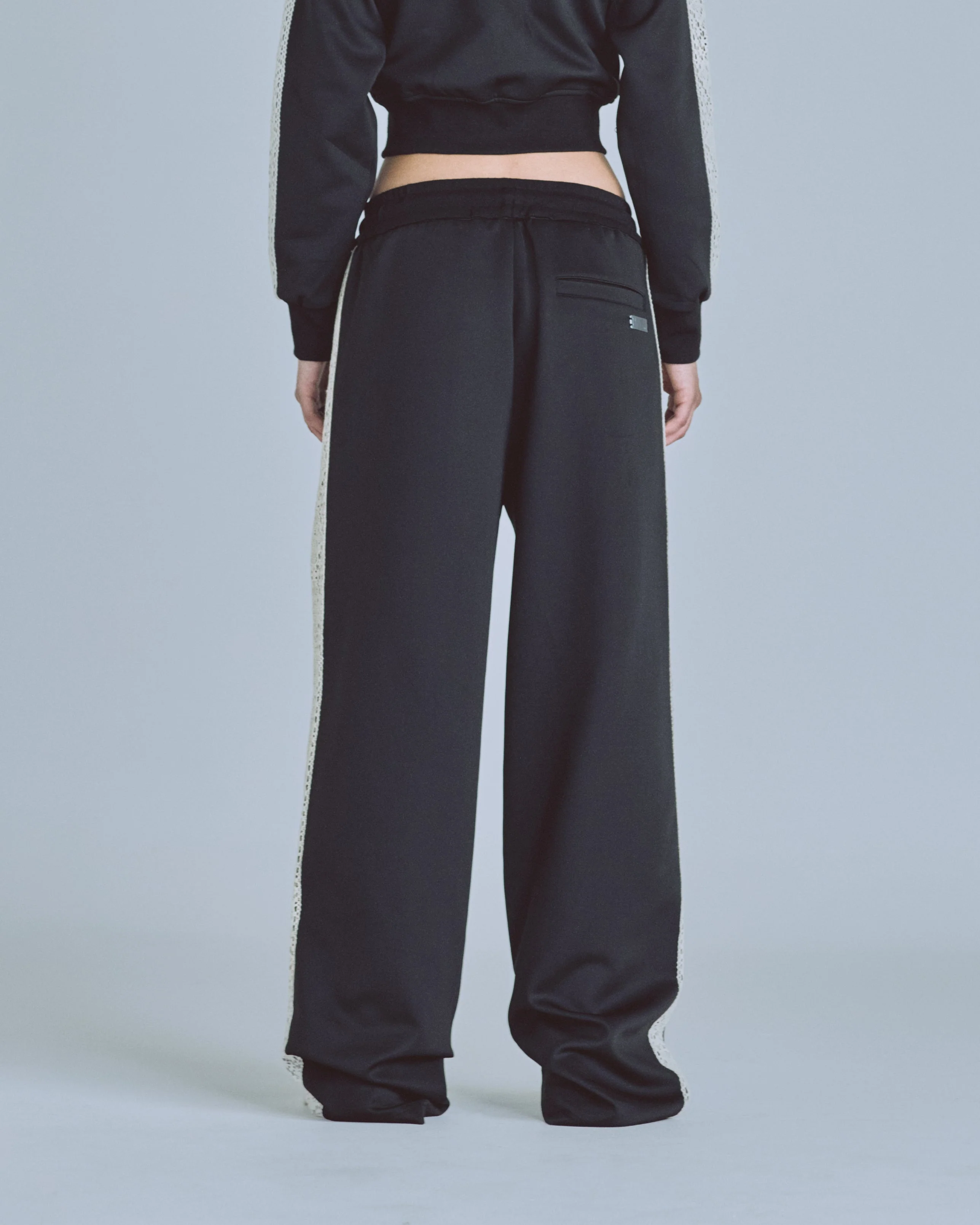 W Basics Undgld Lace-panel Track Pants Black - Image 7