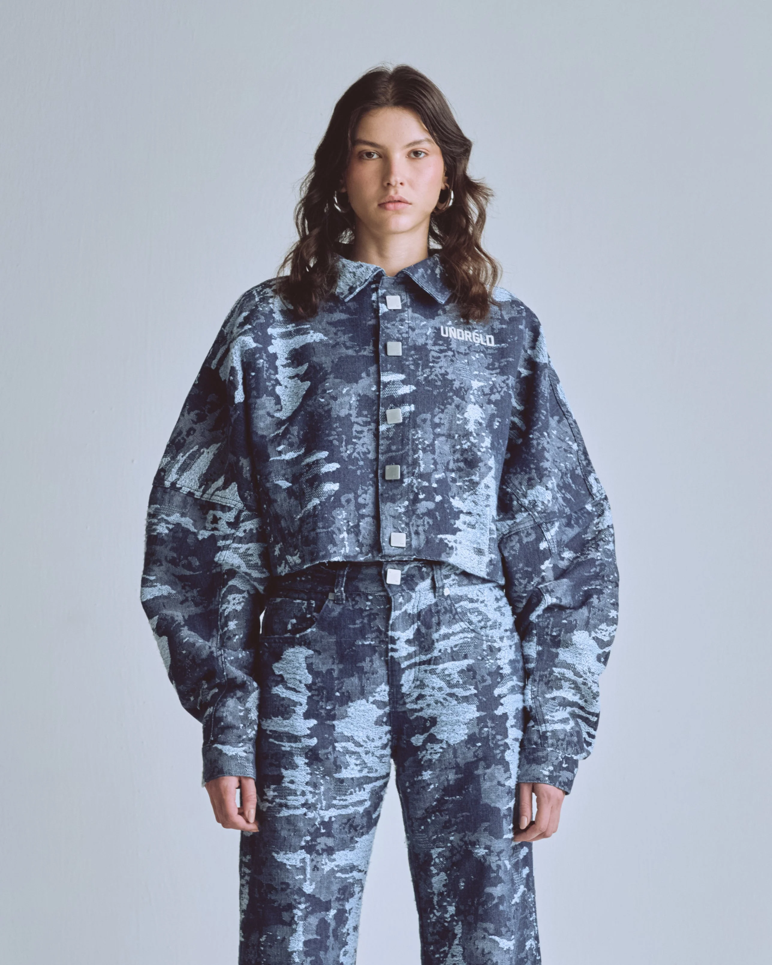 W Capsule UNDRGLD Jacquard Jacket Cammo Blue - Image 8