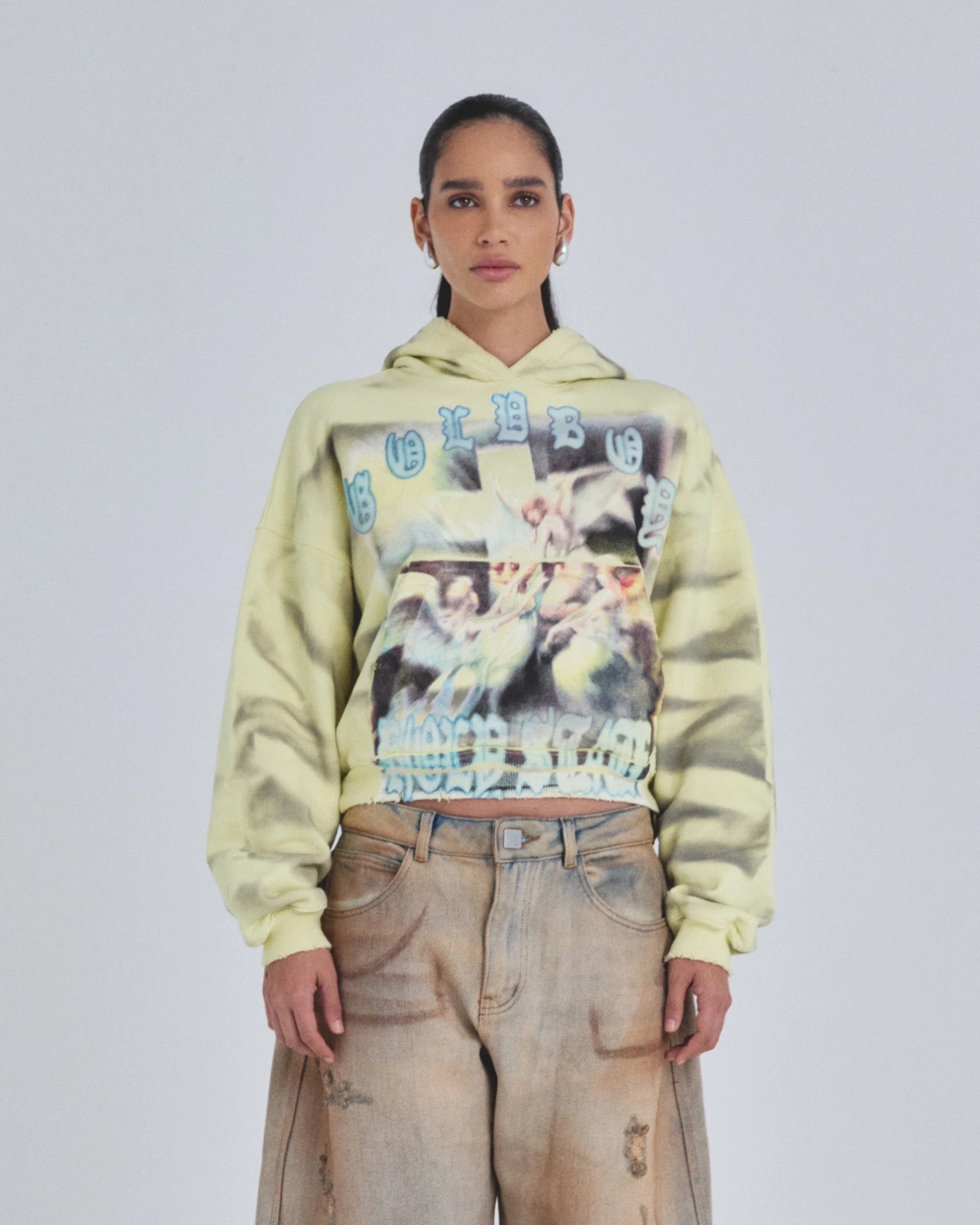 W Holy State Divinity Boxy Fit Hoodie Aged Yellow - Image 8