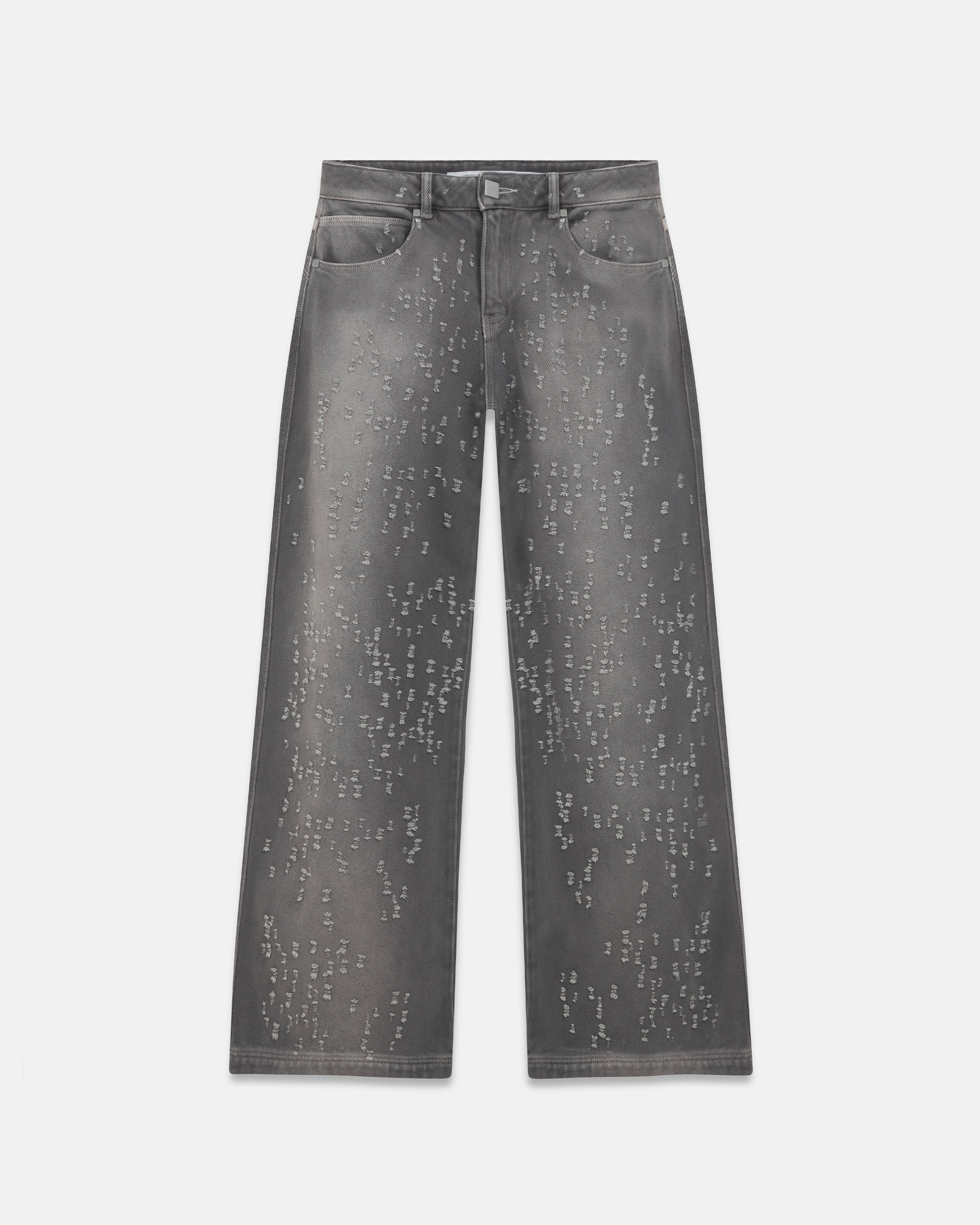 W Holy State Ripped Wide Jeans Washed Gray - Image 3