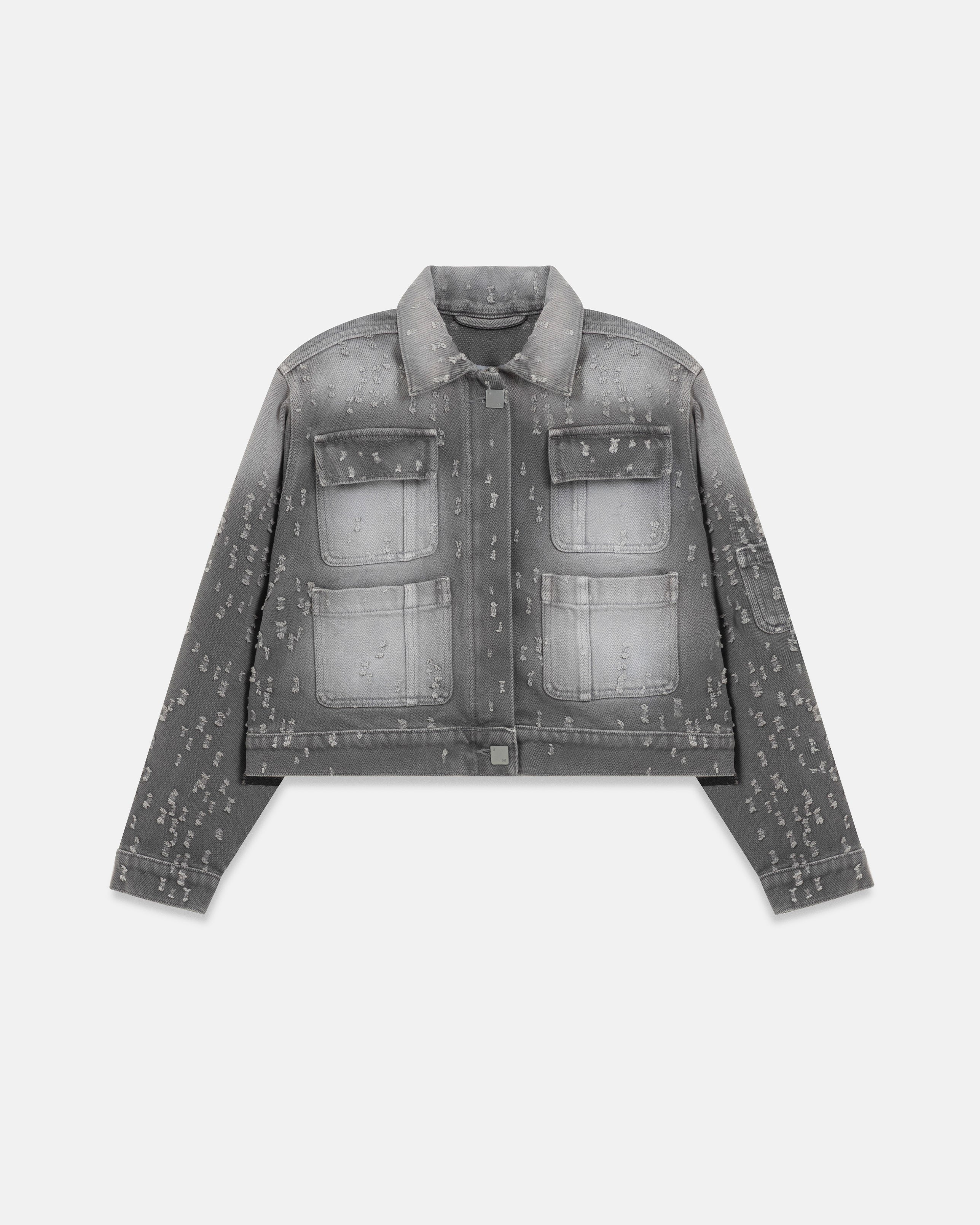 W Holy State UNDRGLD Ripped Jacket Washed Gray - Image 3
