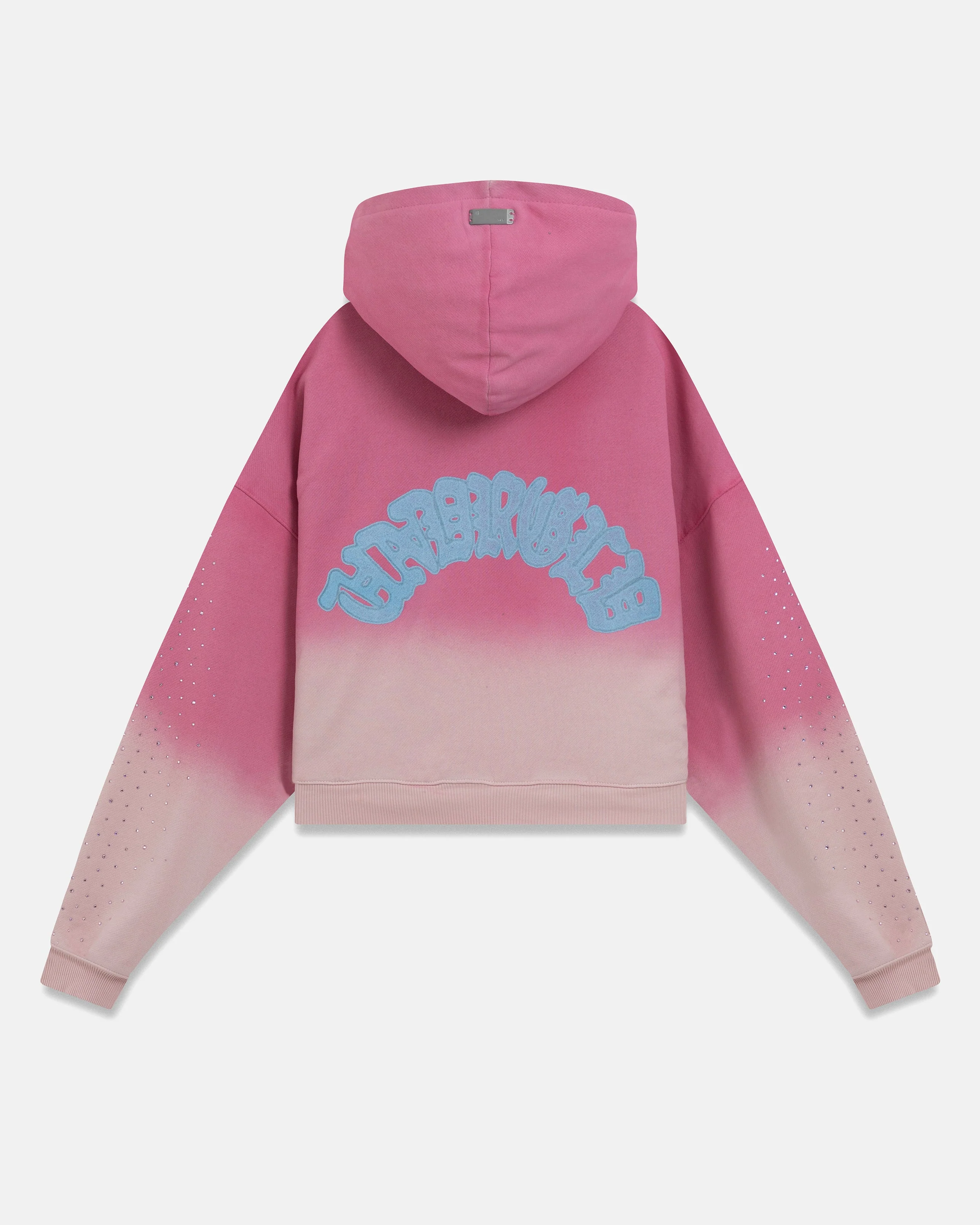 W Holy State UNDRGLD Zip Up Boxy Fit Hoodie Faded Pink - Image 3